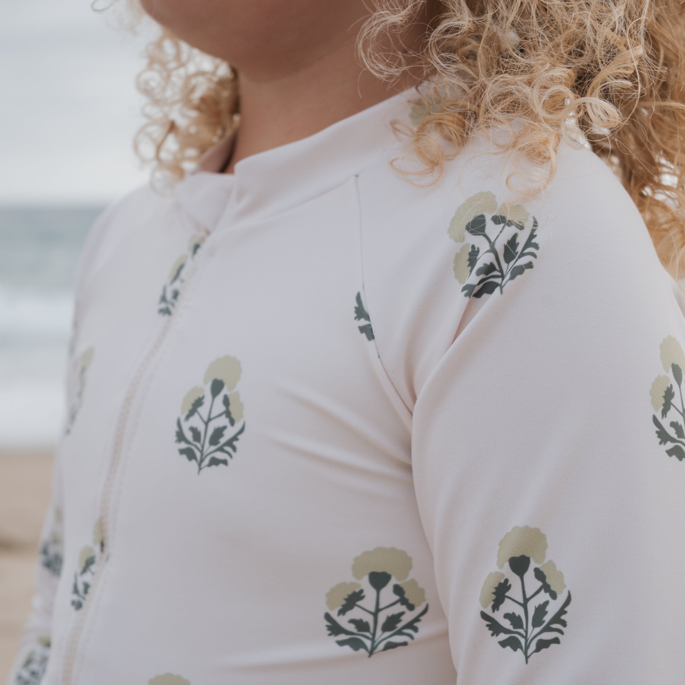 Girl's Long Sleeve Swimsuit | Marigold