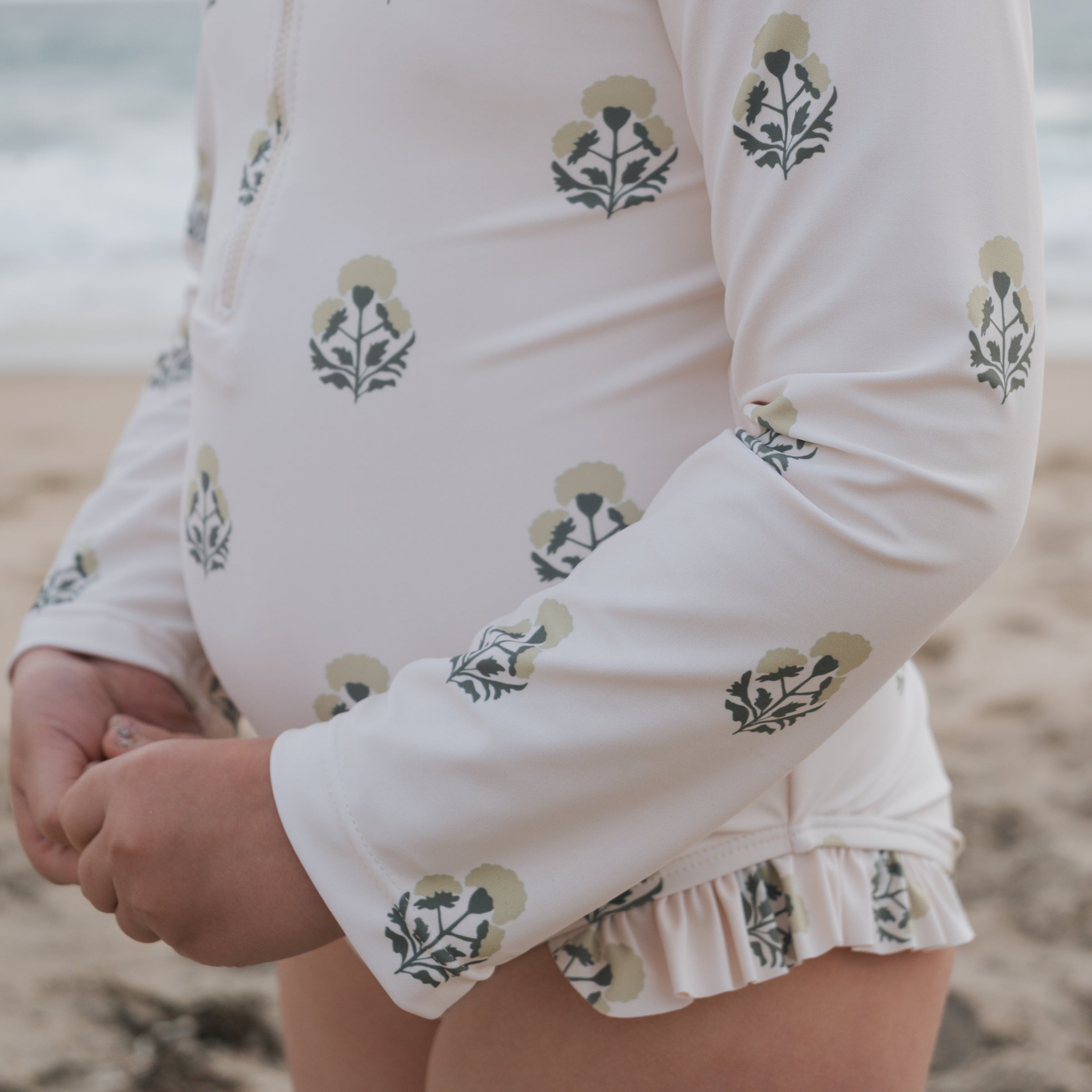 Girl's Long Sleeve Swimsuit | Marigold