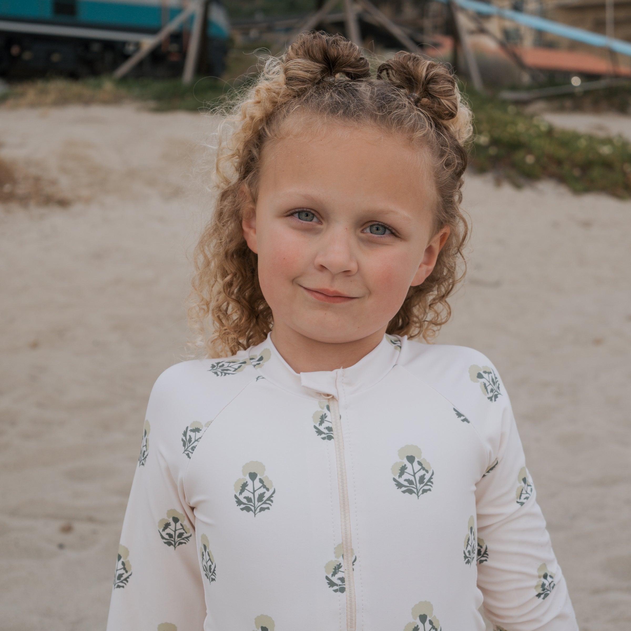 Girl's Long Sleeve Swimsuit | Marigold