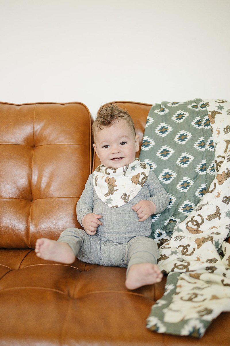 Outlaw Cowboy Classic Muslin Bib - LITTLE RAD THINGS