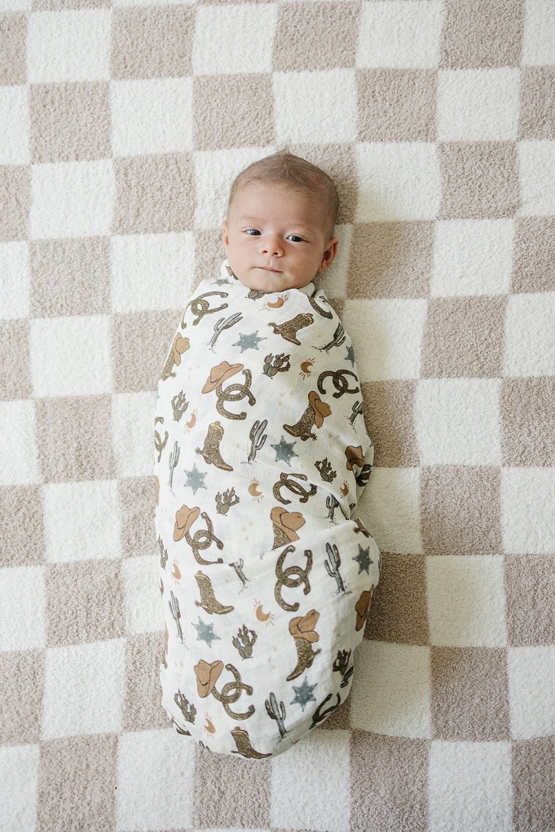 Outlaw Cowboy Muslin Swaddle Blanket - LITTLE RAD THINGS