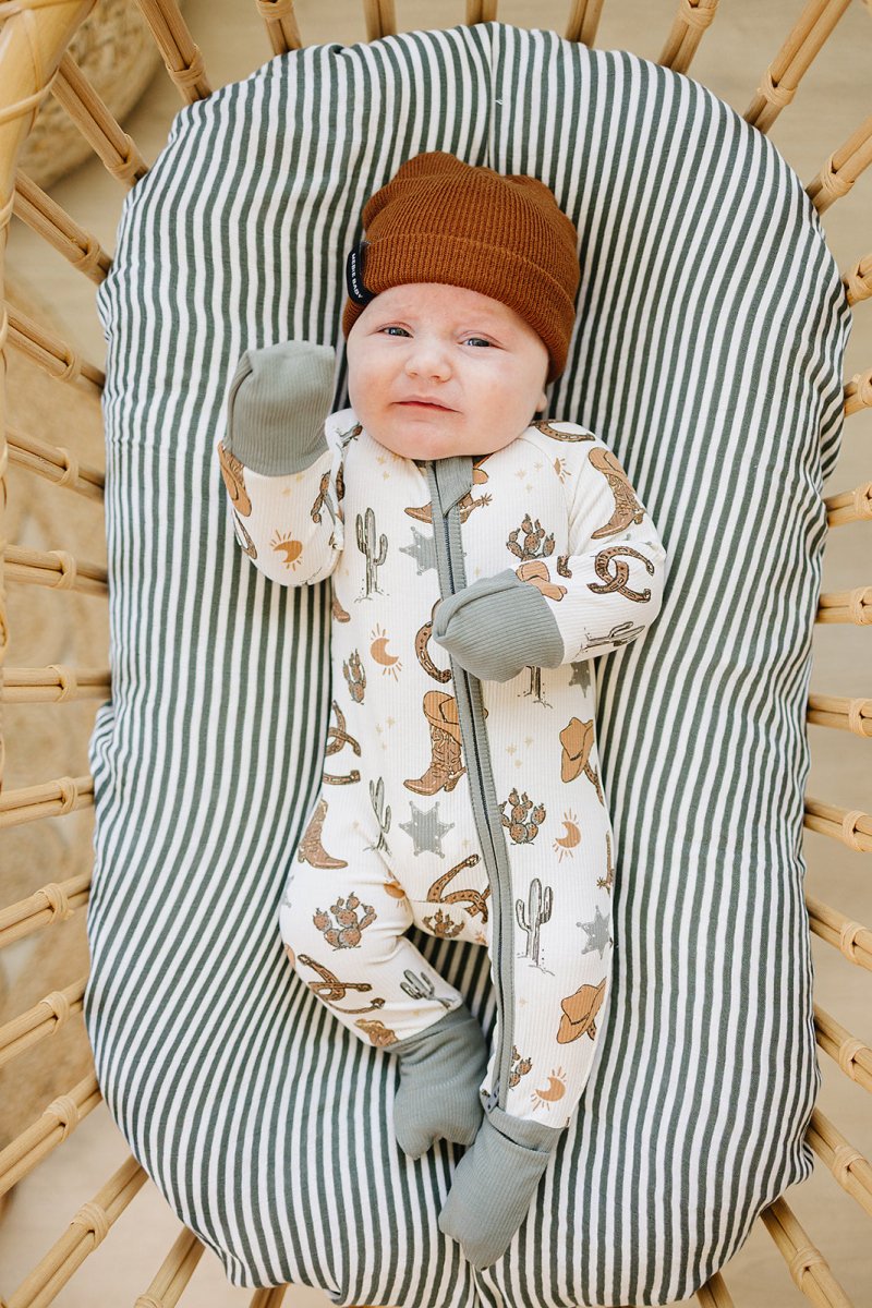 Outlaw Cowboy Ribbed Bamboo Zipper - LITTLE RAD THINGS