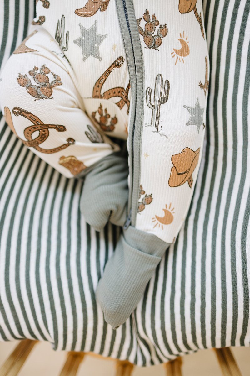 Outlaw Cowboy Ribbed Bamboo Zipper - LITTLE RAD THINGS