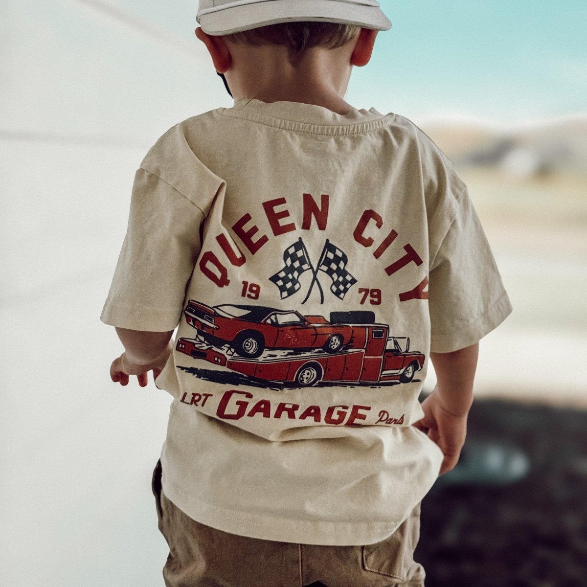 QUEEN CITY GARAGE TEE - VINTAGE CREAM - LITTLE RAD THINGS