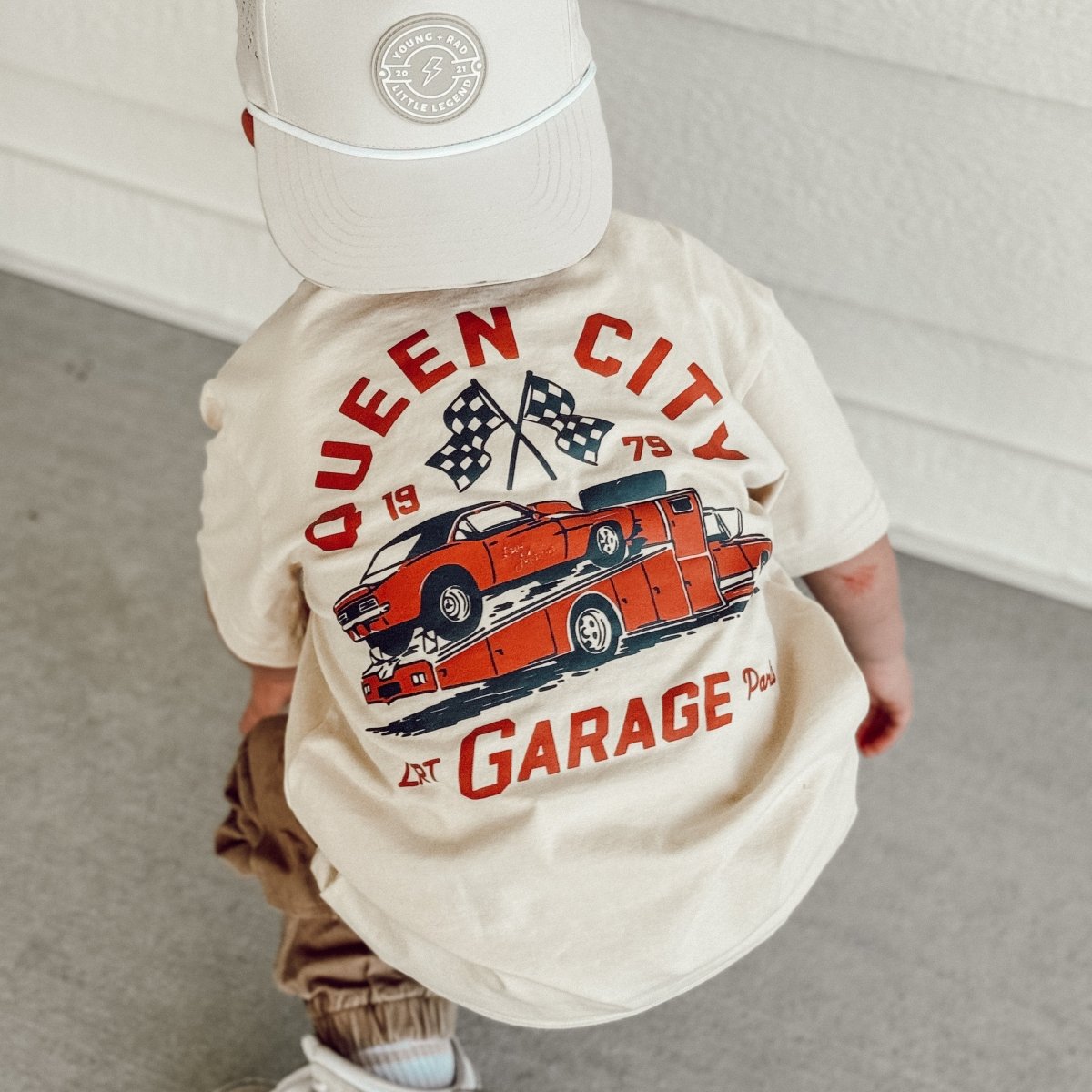 QUEEN CITY GARAGE TEE - VINTAGE CREAM - LITTLE RAD THINGS