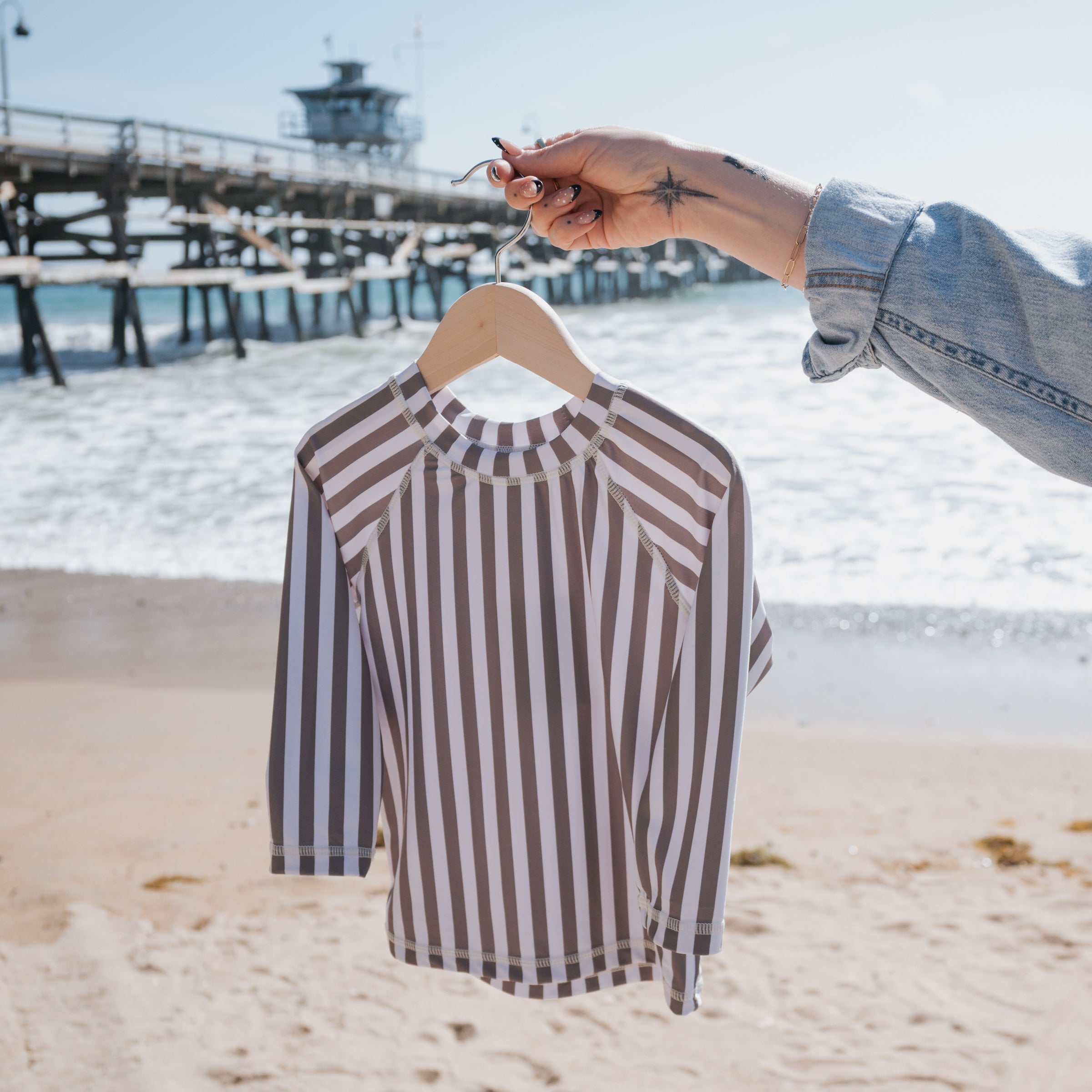 Child Rash Guard | Olive Stripe