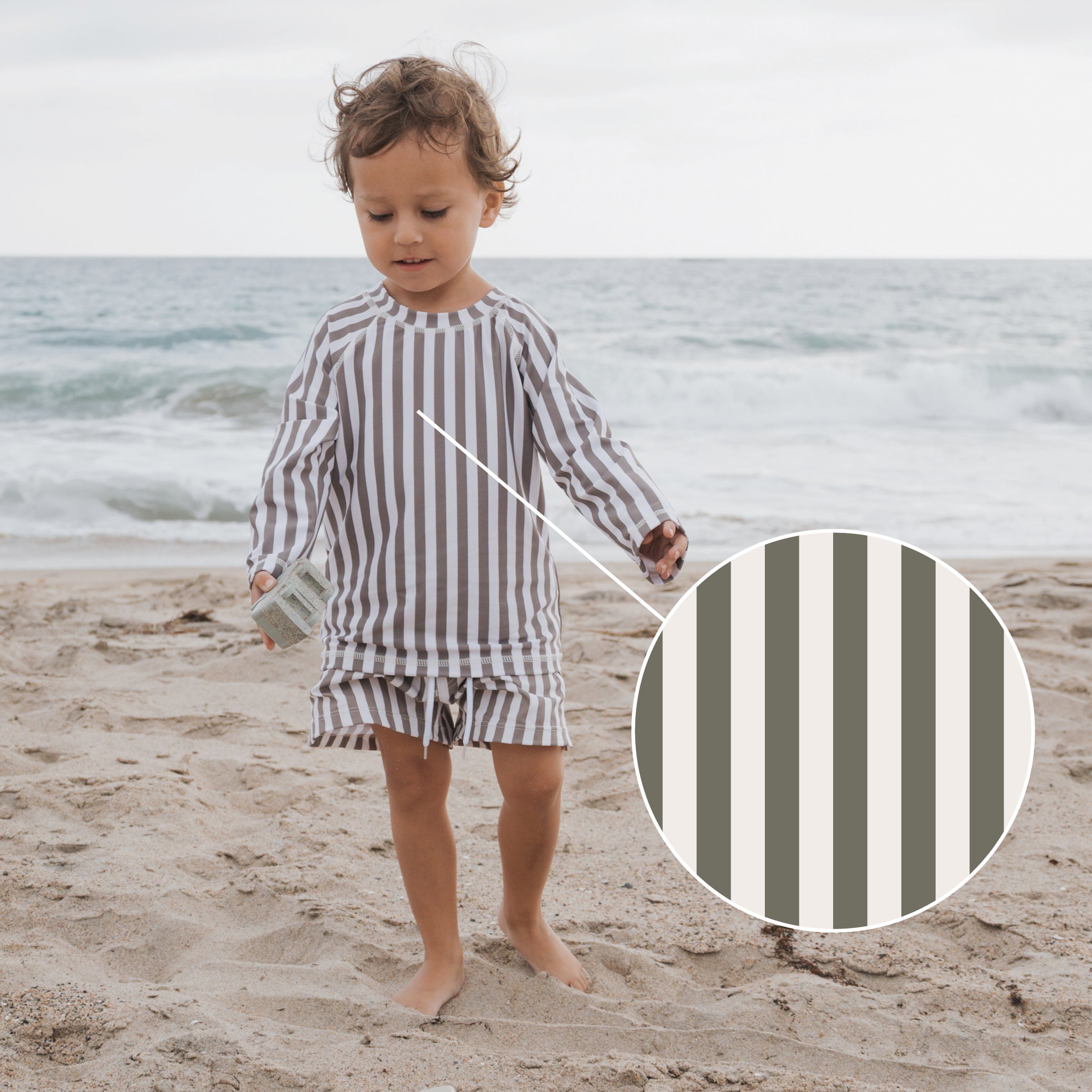 Child Rash Guard | Olive Stripe