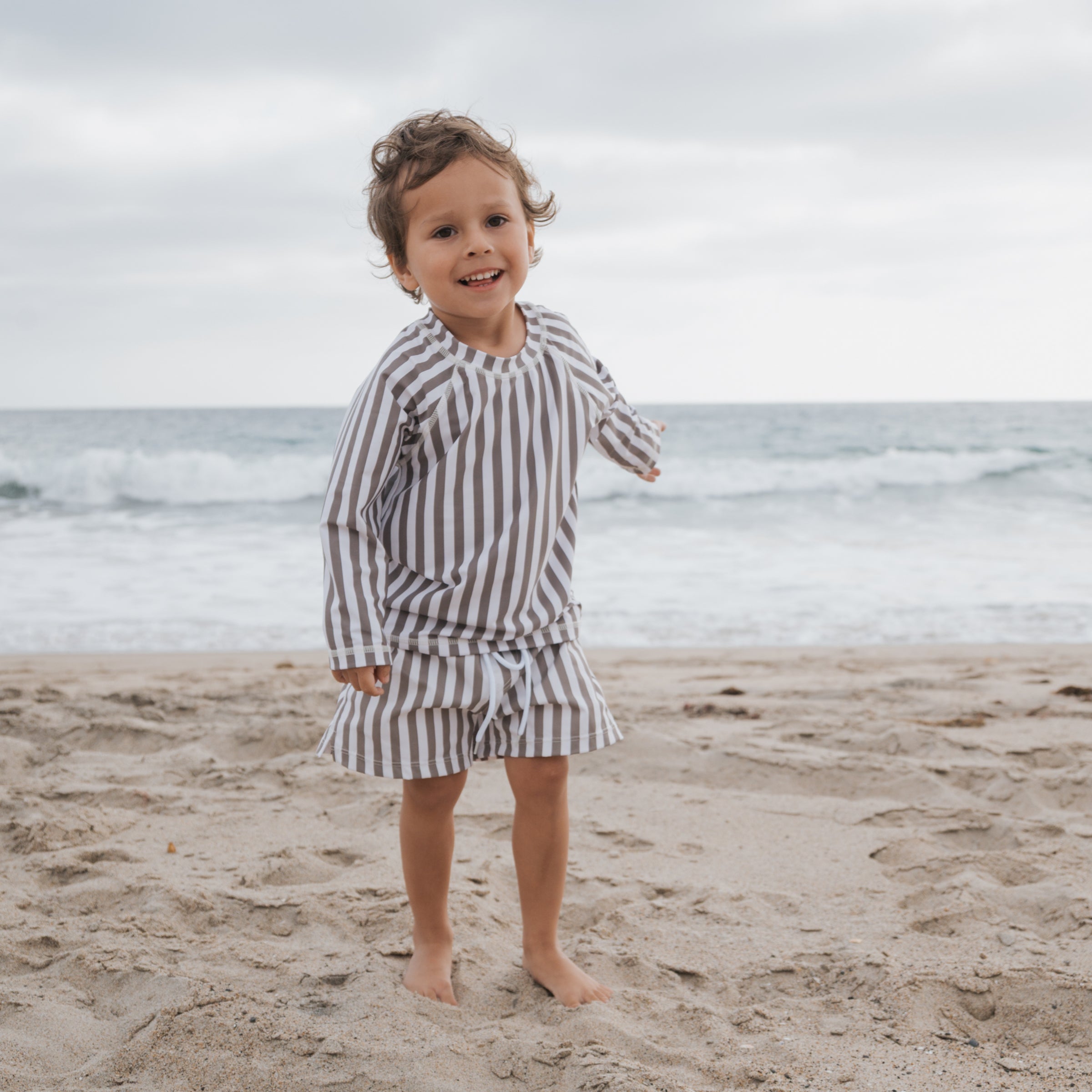 Child Board Short | Olive Stripe