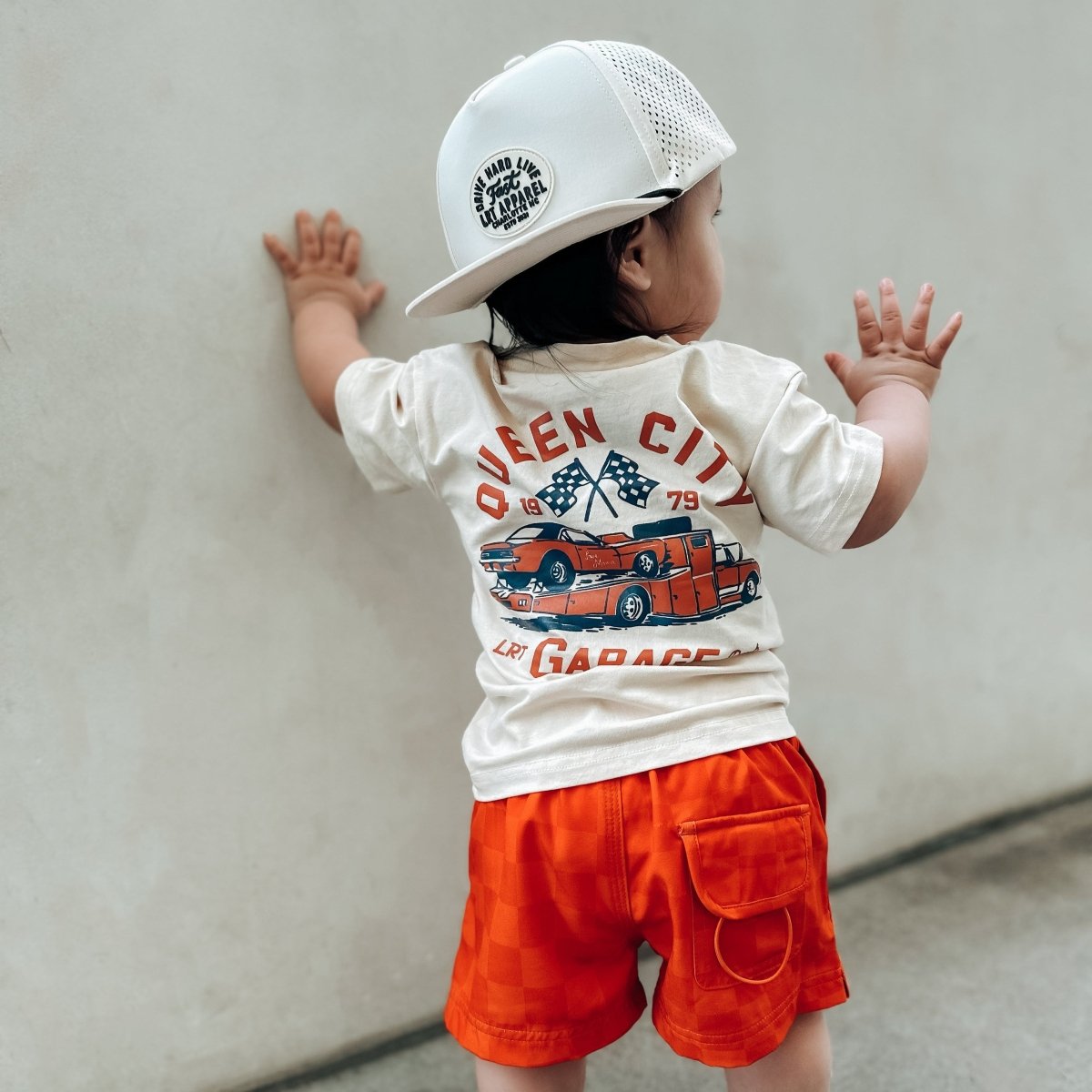 RETRO - WAVE HYBRID BOARD SHORT - RED/ORANGE - LITTLE RAD THINGS