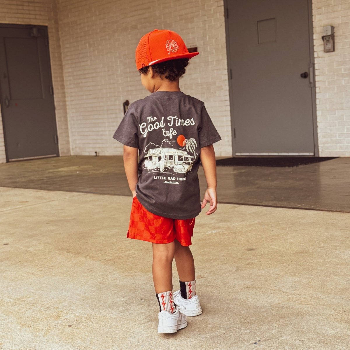 RETRO - WAVE HYBRID BOARD SHORT - RED/ORANGE - LITTLE RAD THINGS