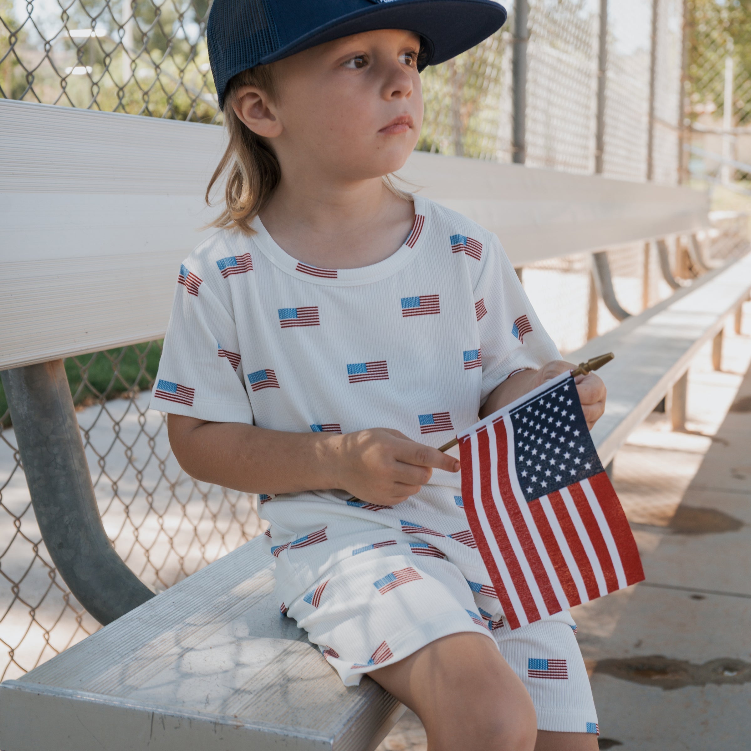 Bamboo Short Set | Americana Ribbed