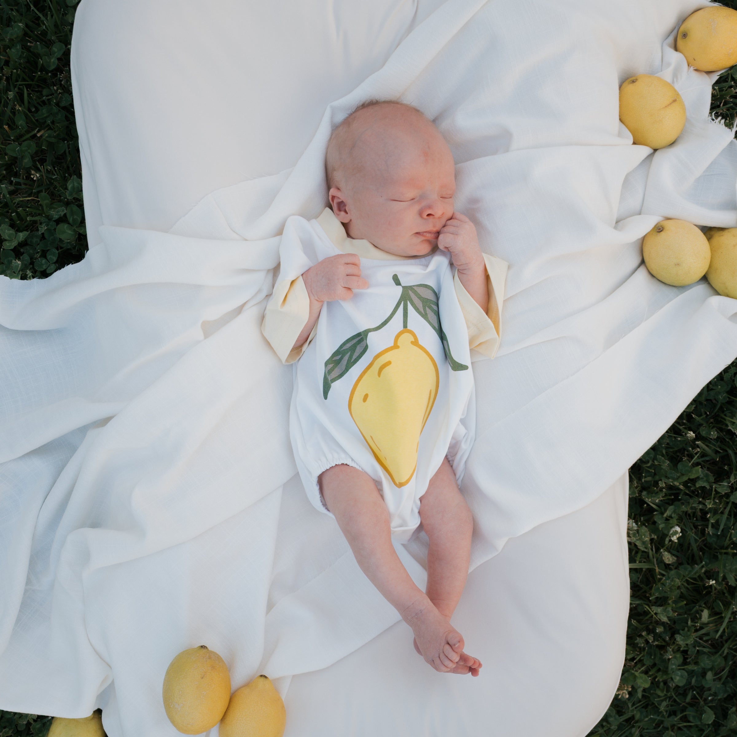 Short Sleeve Romper | Lemon