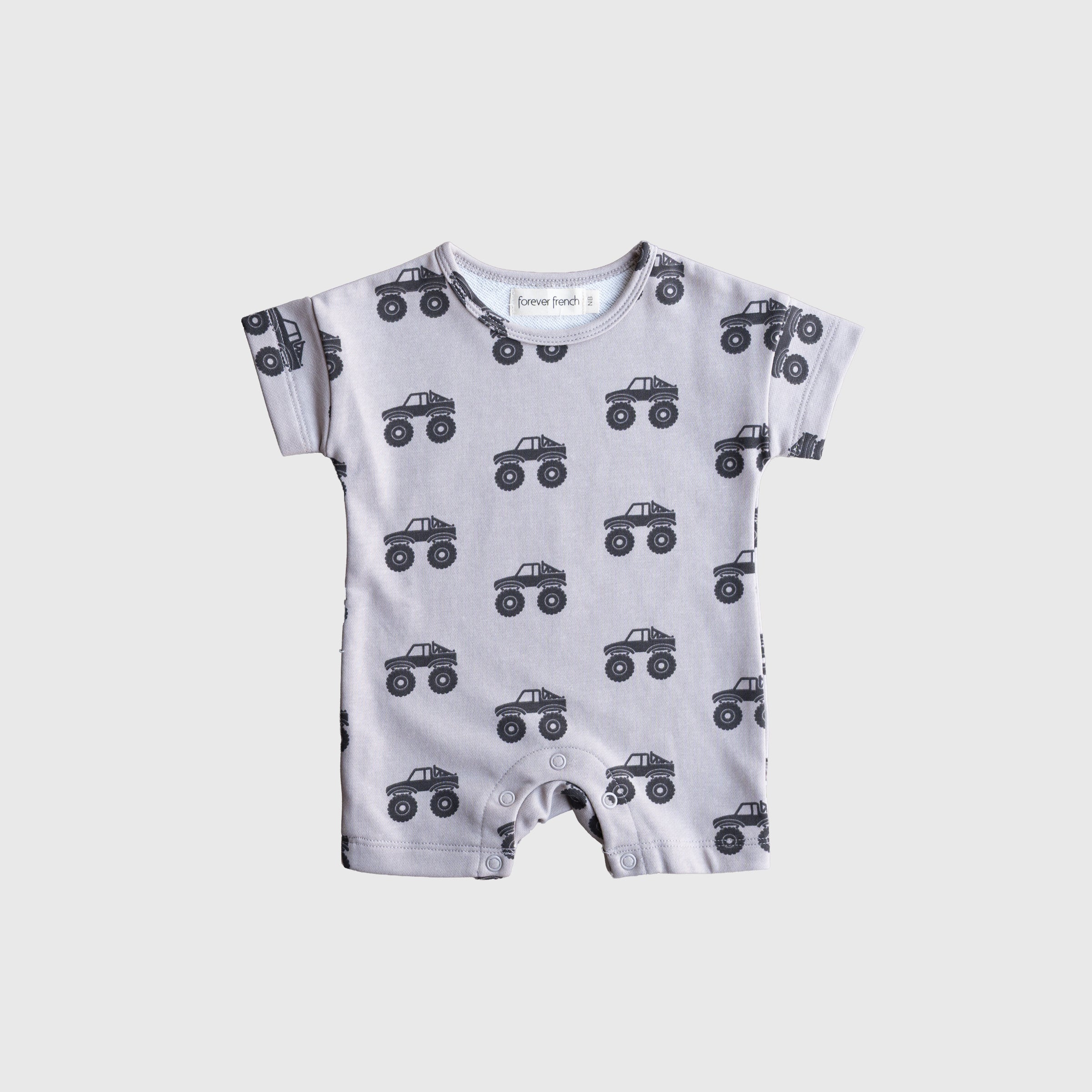 French Terry Romper | Monster Truck