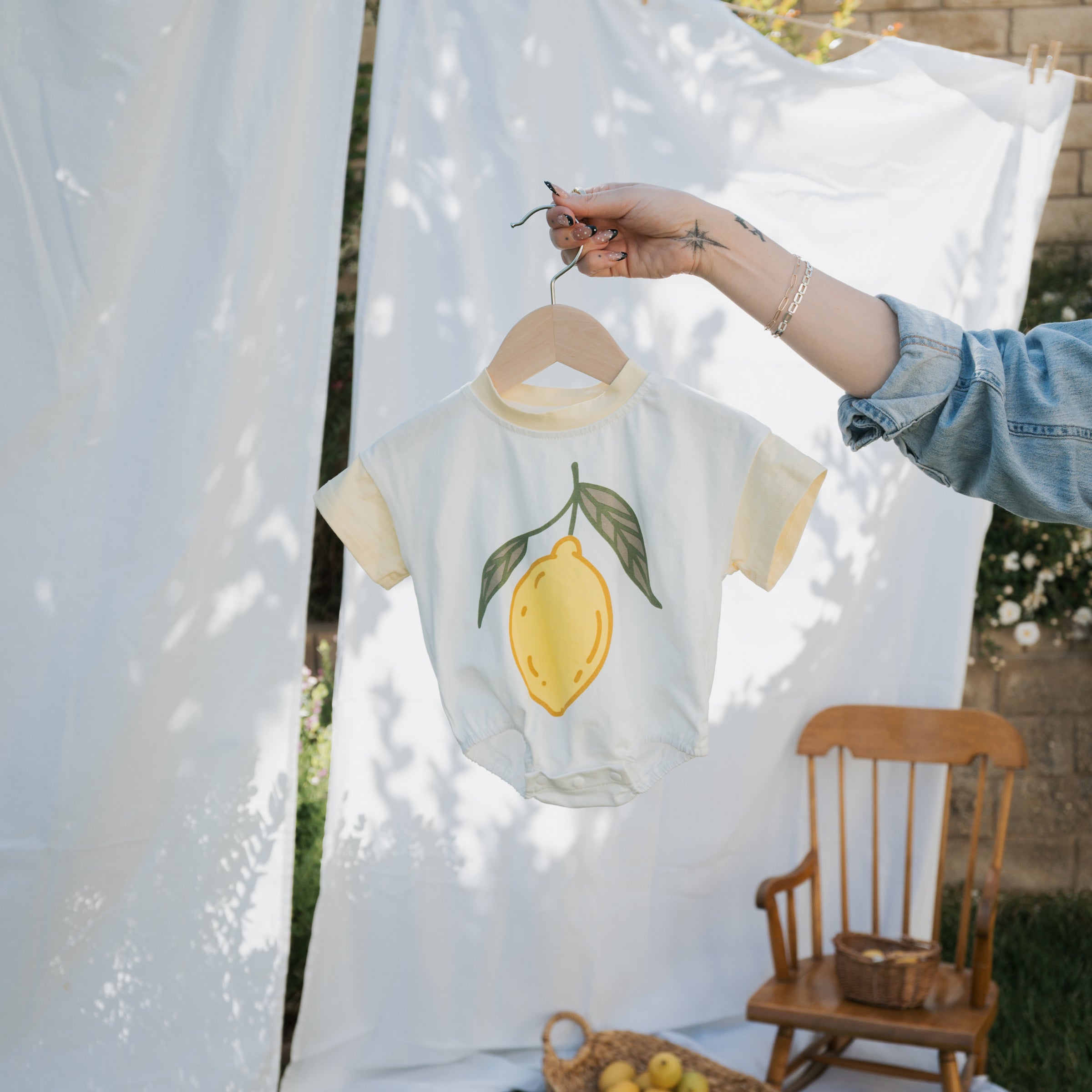 Short Sleeve Romper | Lemon