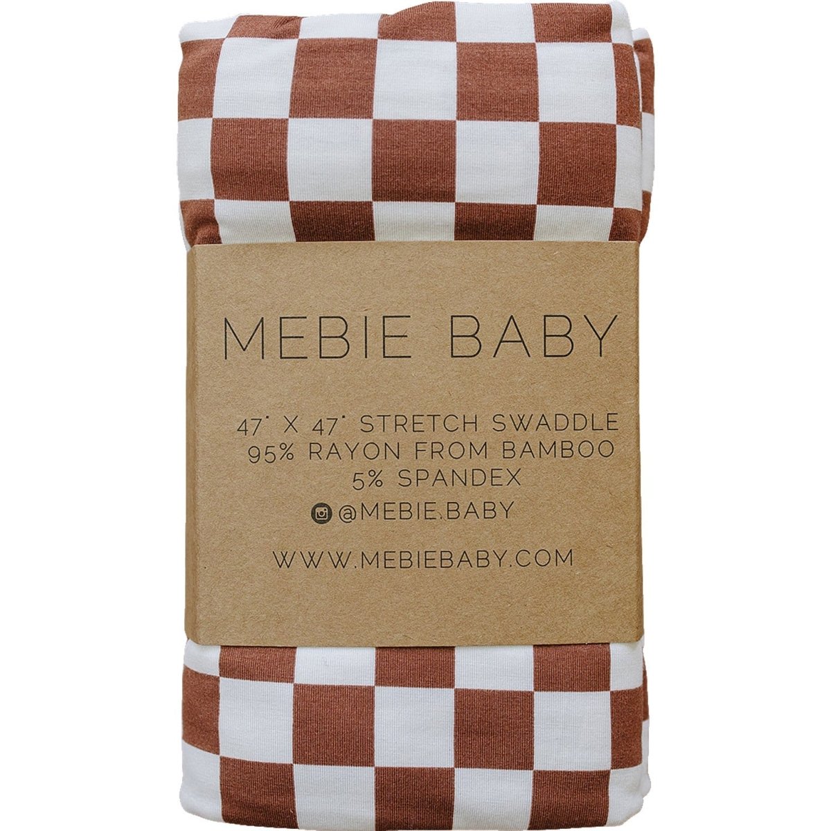 Rust Checkered Bamboo Stretch Swaddle - LITTLE RAD THINGS