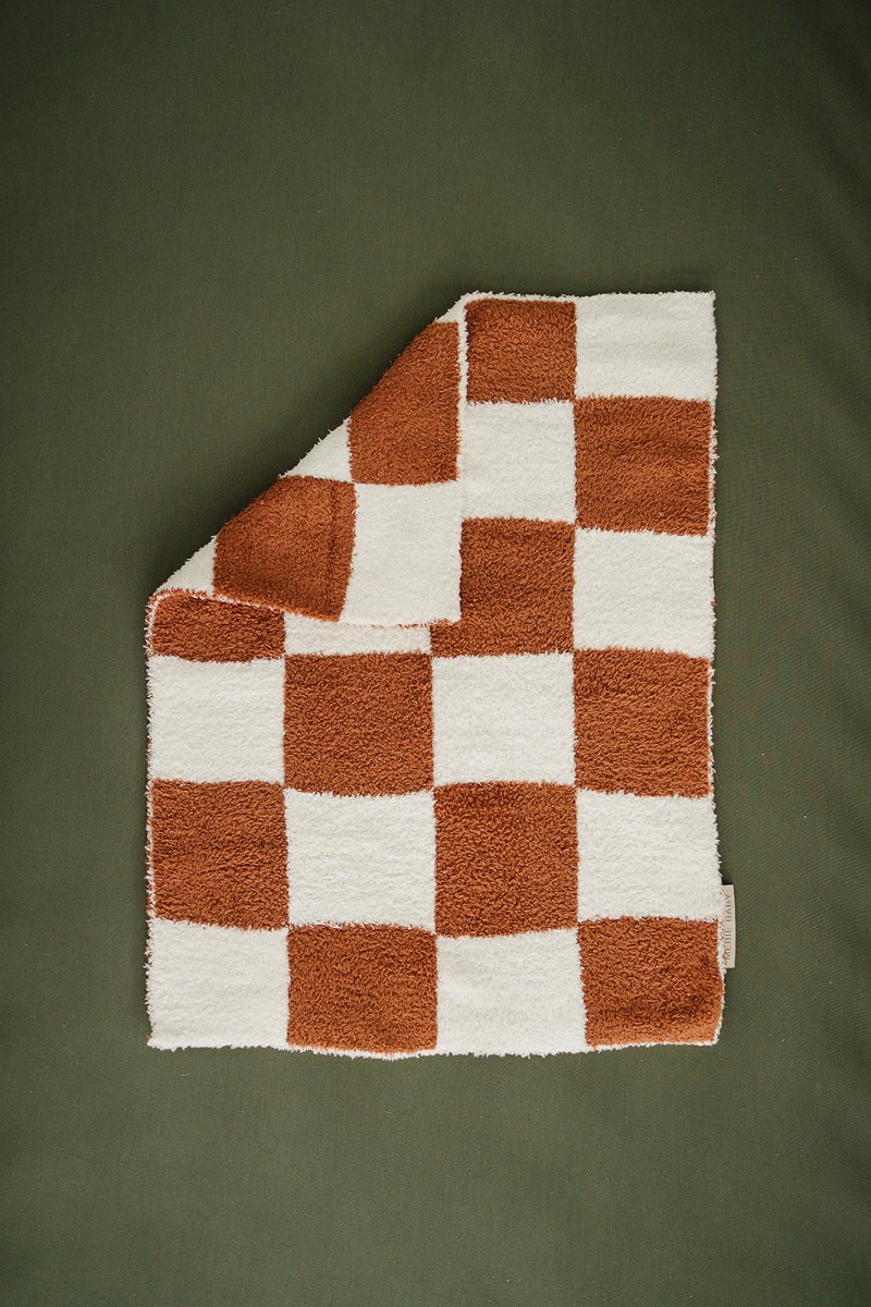 Rust Checkered Plush Blanket - LITTLE RAD THINGS
