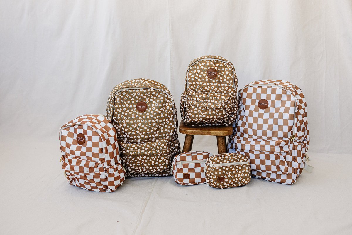 Rust Wavy Checkered Large Backpack - LITTLE RAD THINGS