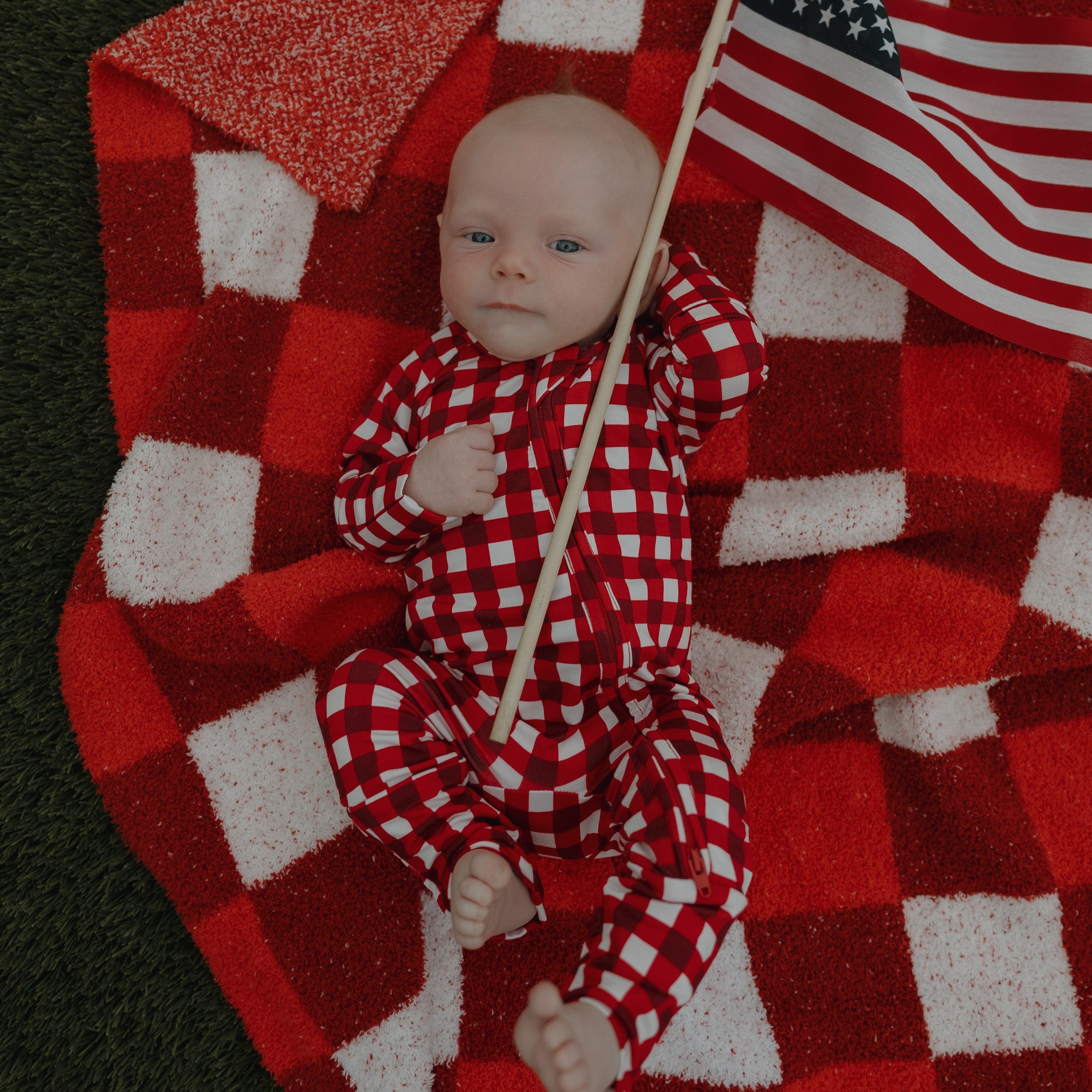 Bamboo Zip Pajamas | Scarlet Gingham