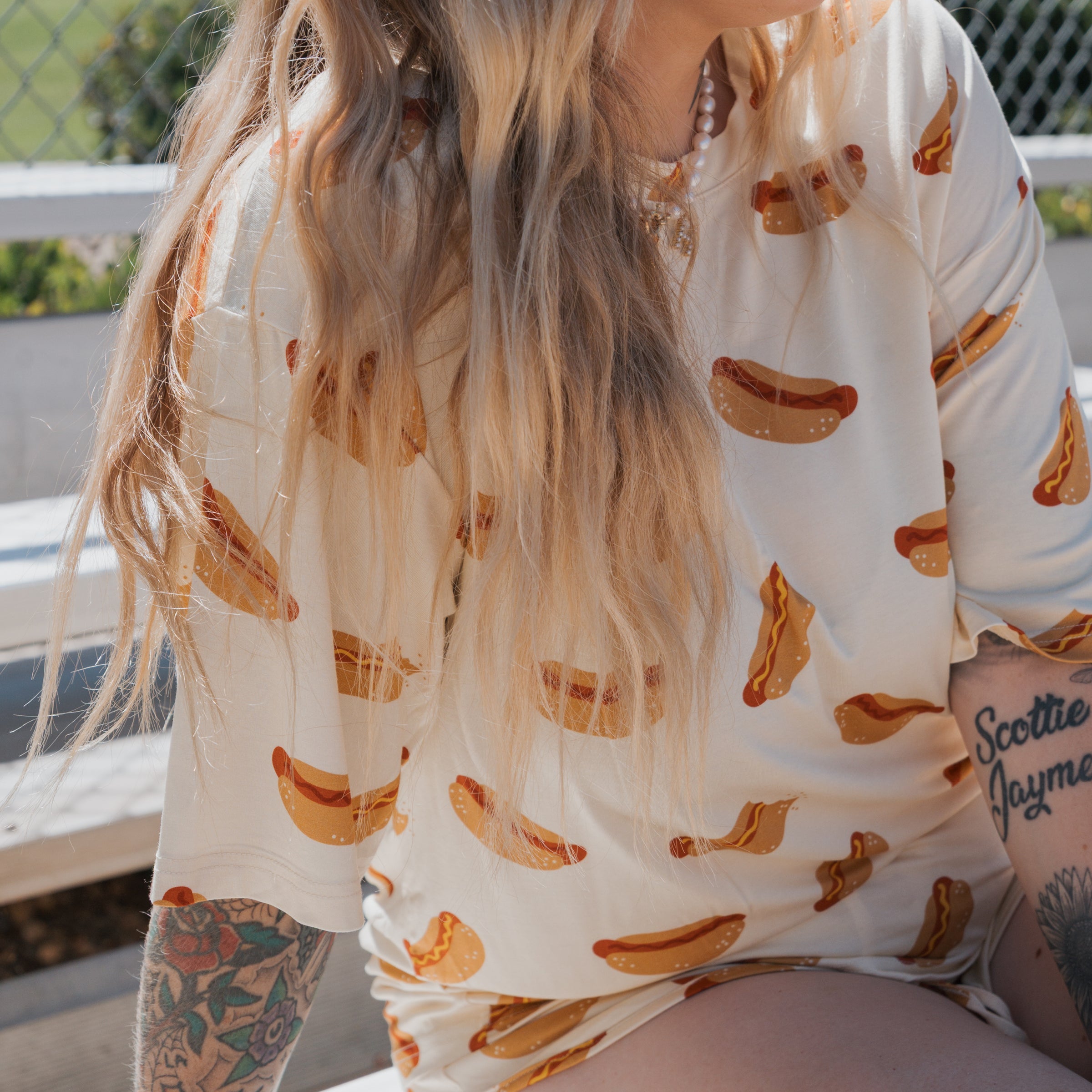 Women's Bamboo Short Set | Hot Dogs