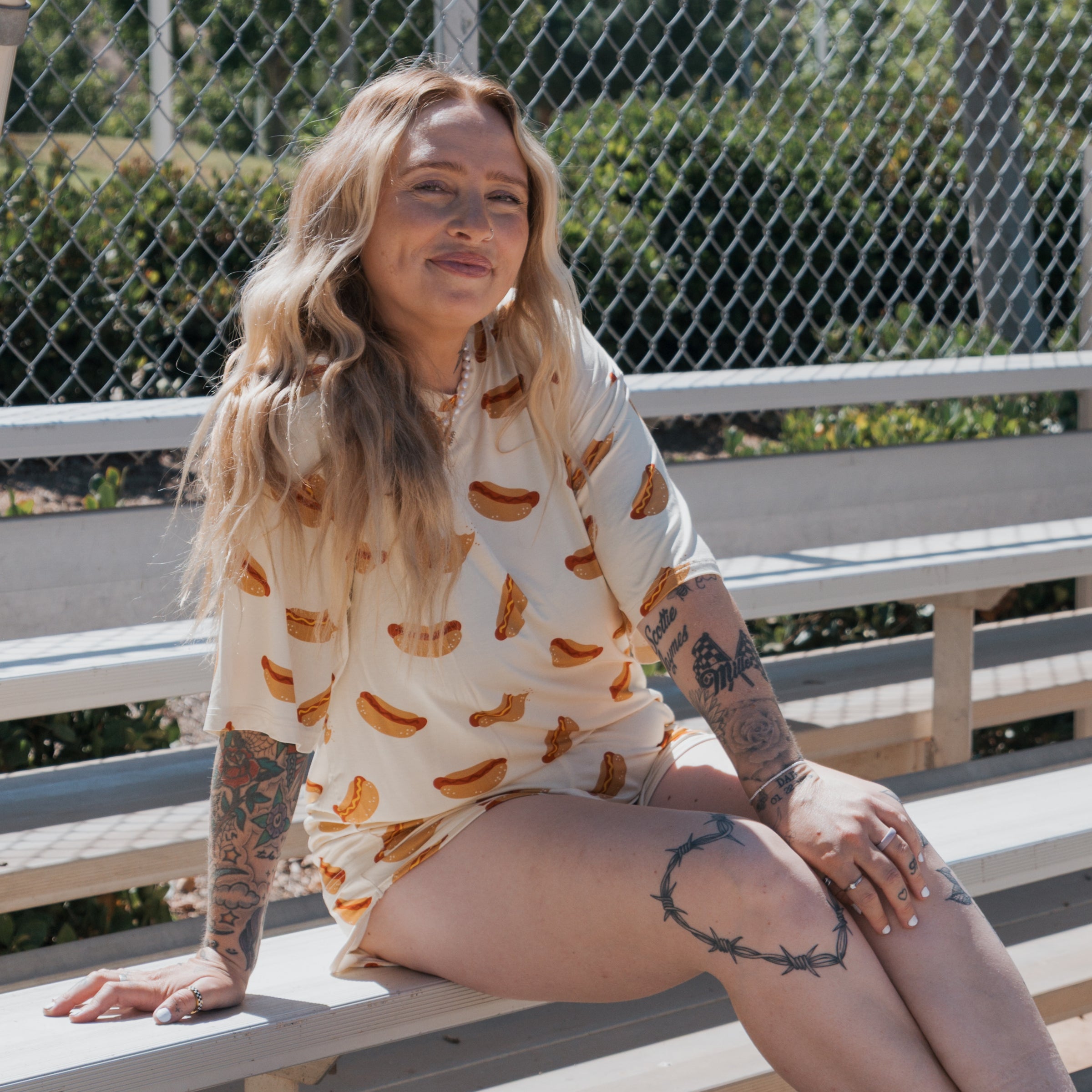 Women's Bamboo Short Set | Hot Dogs