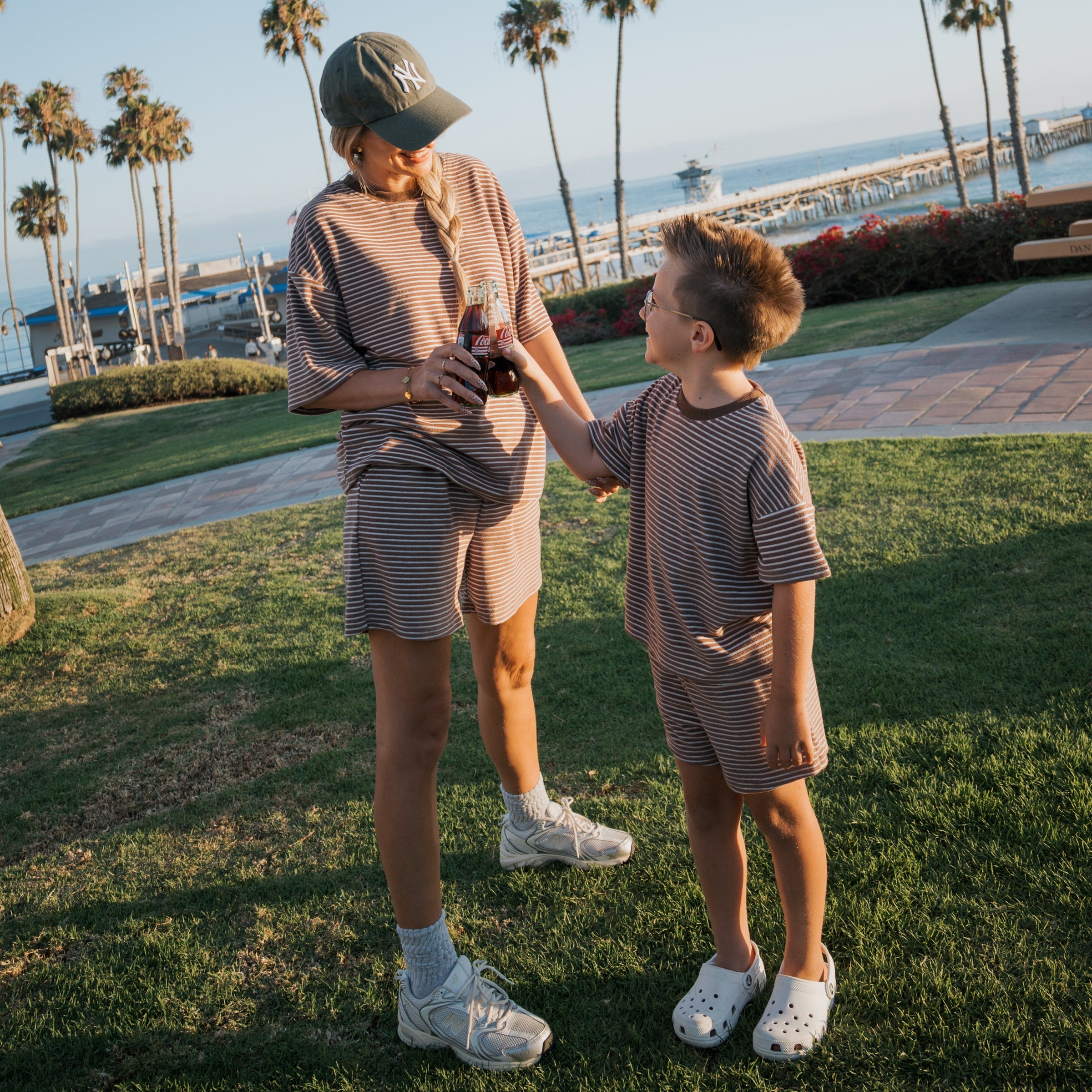 Child Terry Short Set | Cola Stripe