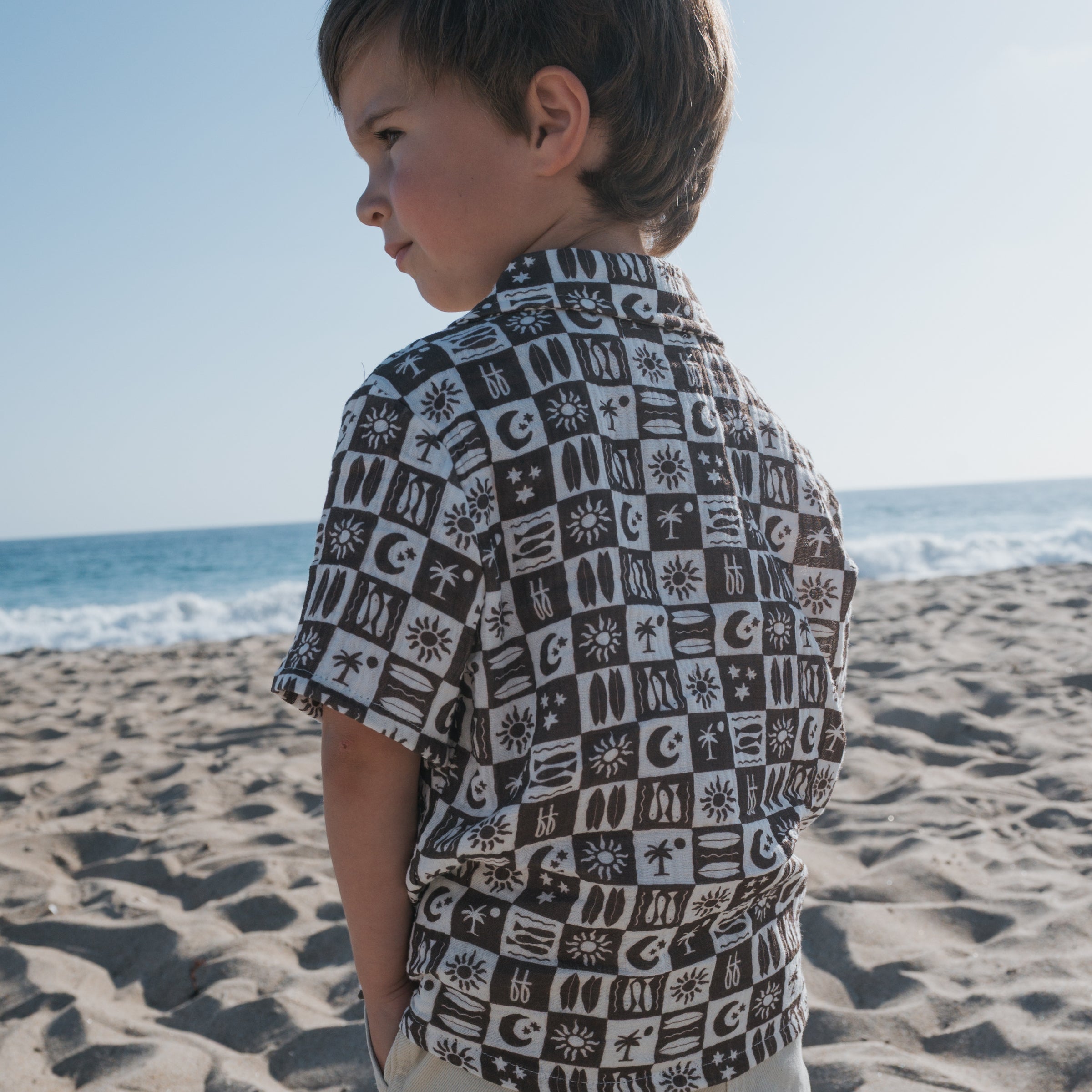 Short Sleeve Muslin Button Up | Summer Check