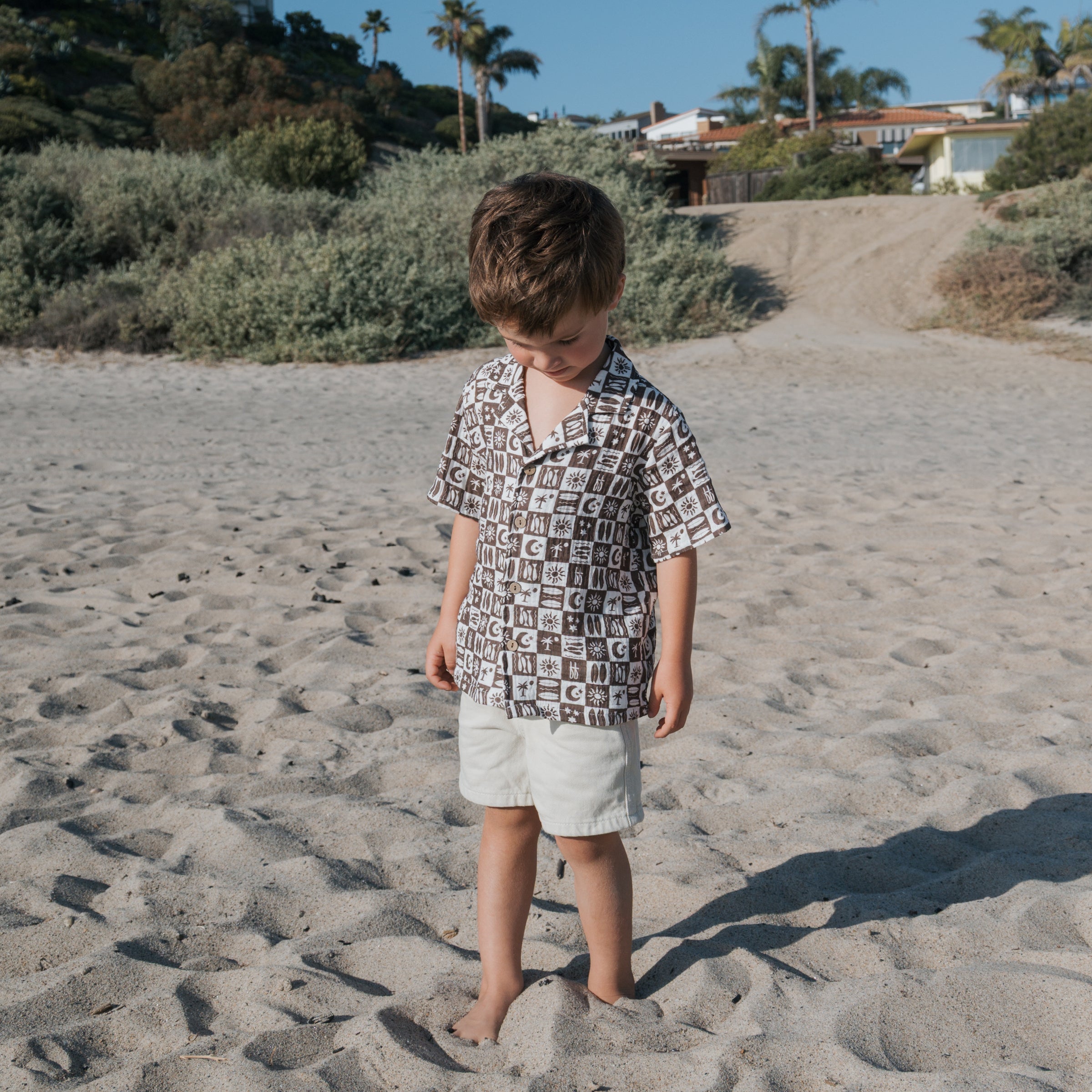 Short Sleeve Muslin Button Up | Summer Check