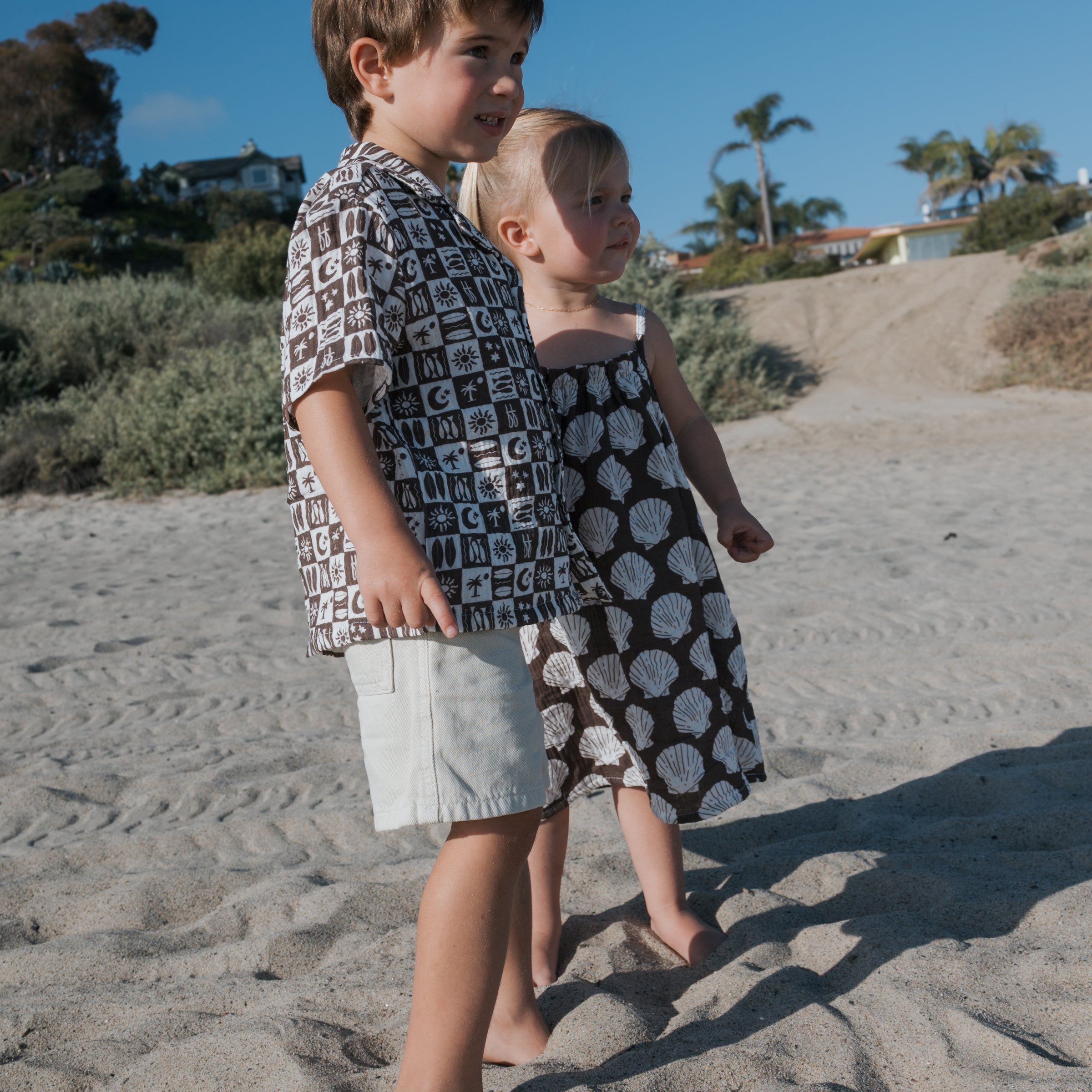 Short Sleeve Muslin Button Up | Summer Check