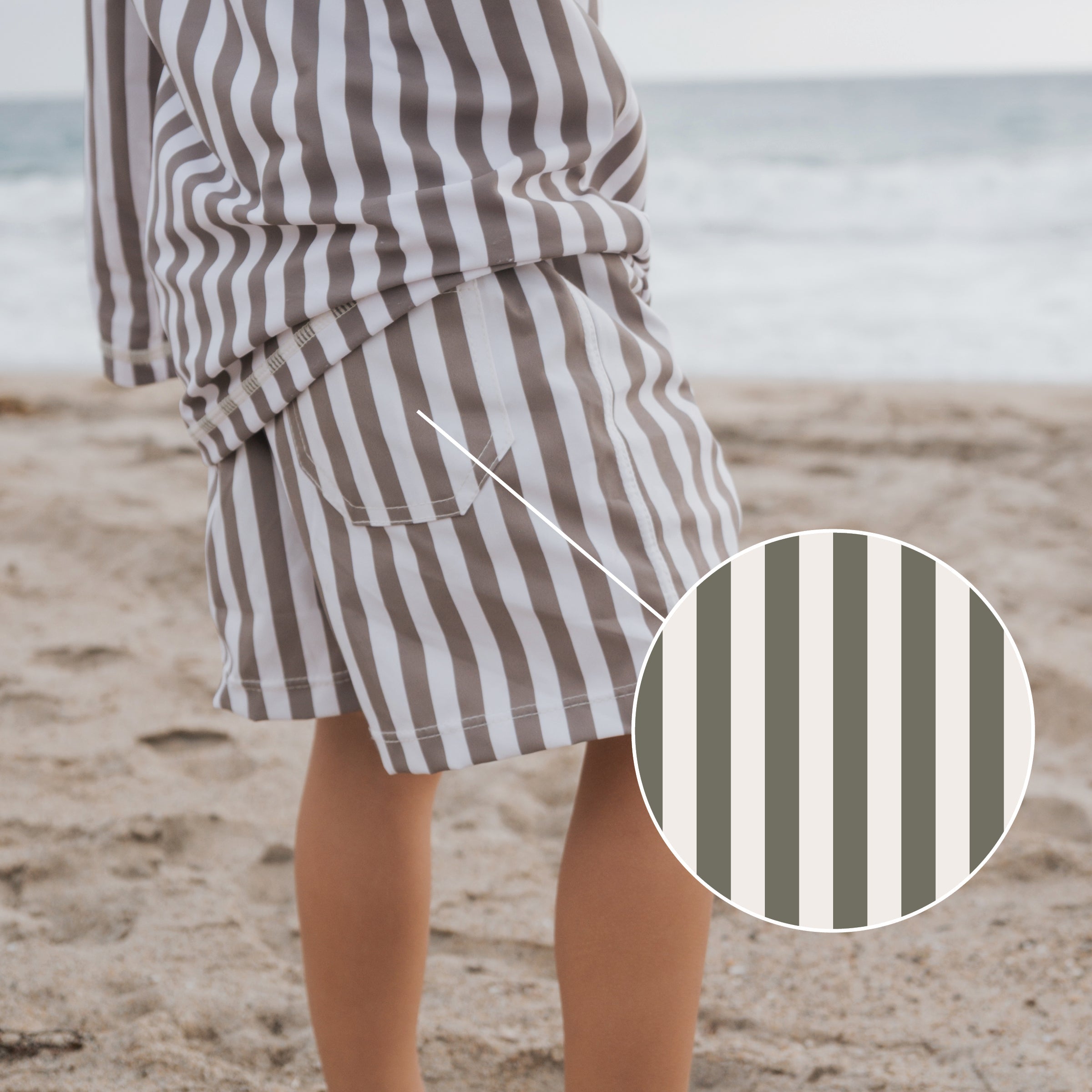 Child Board Short | Olive Stripe