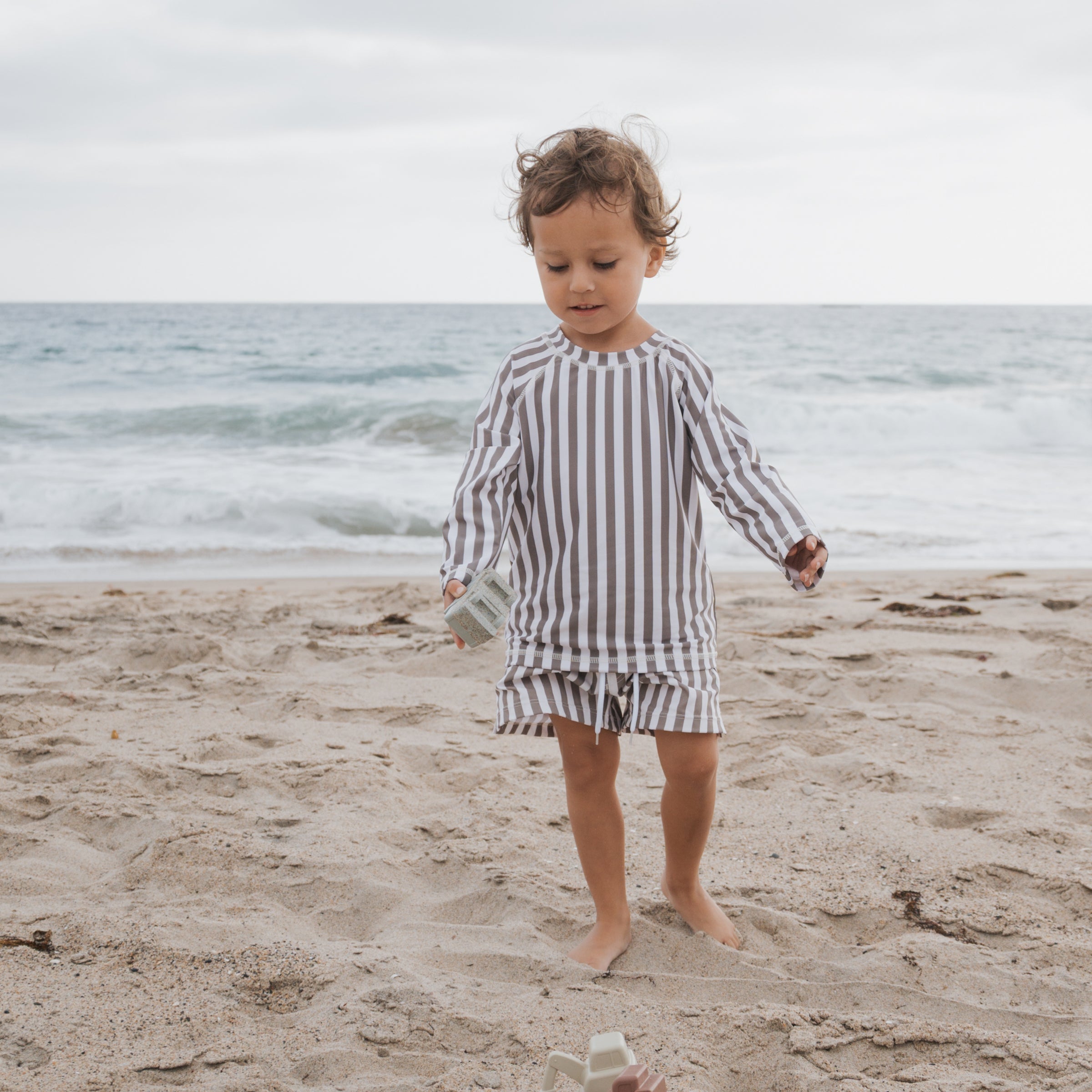 Child Board Short | Olive Stripe