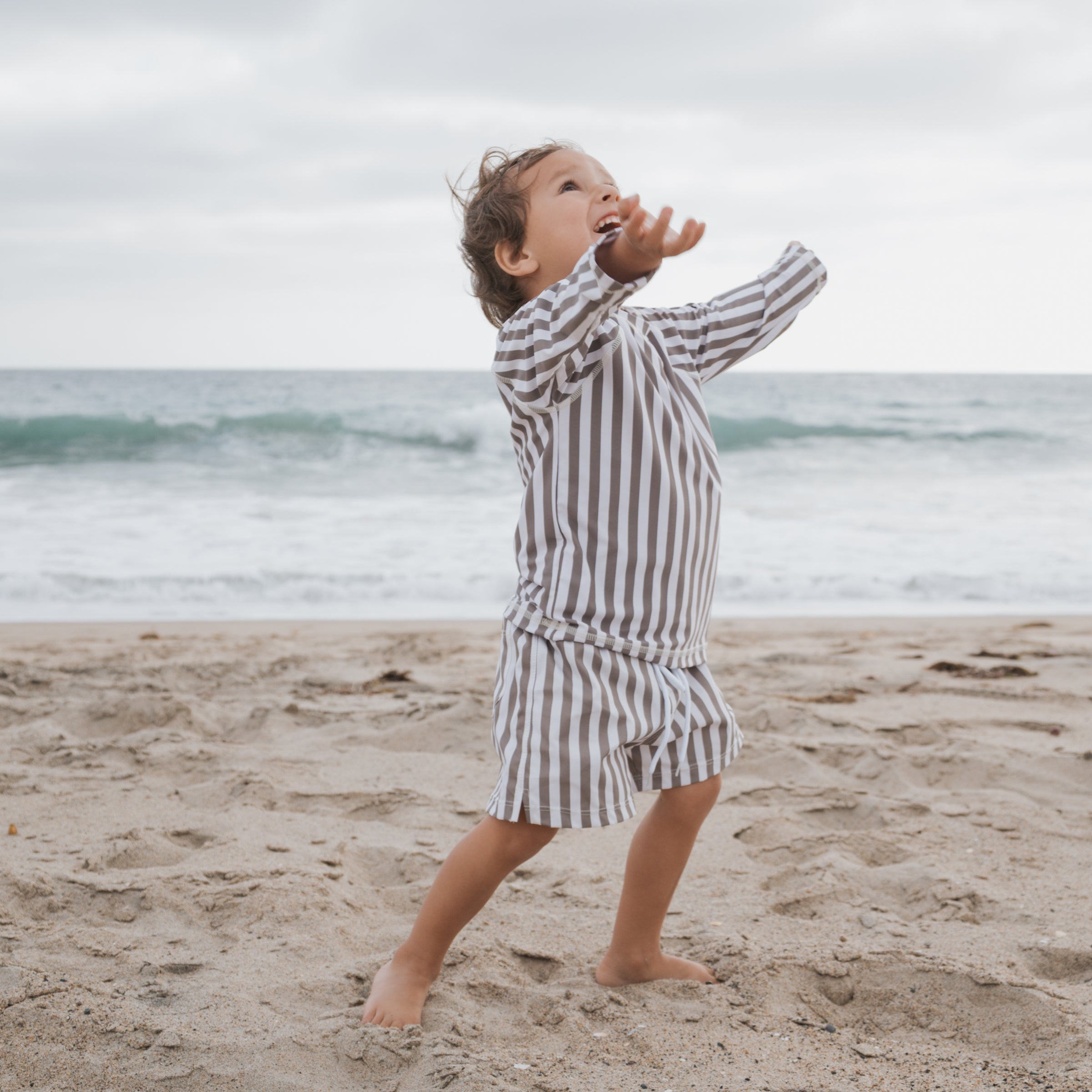 Child Board Short | Olive Stripe