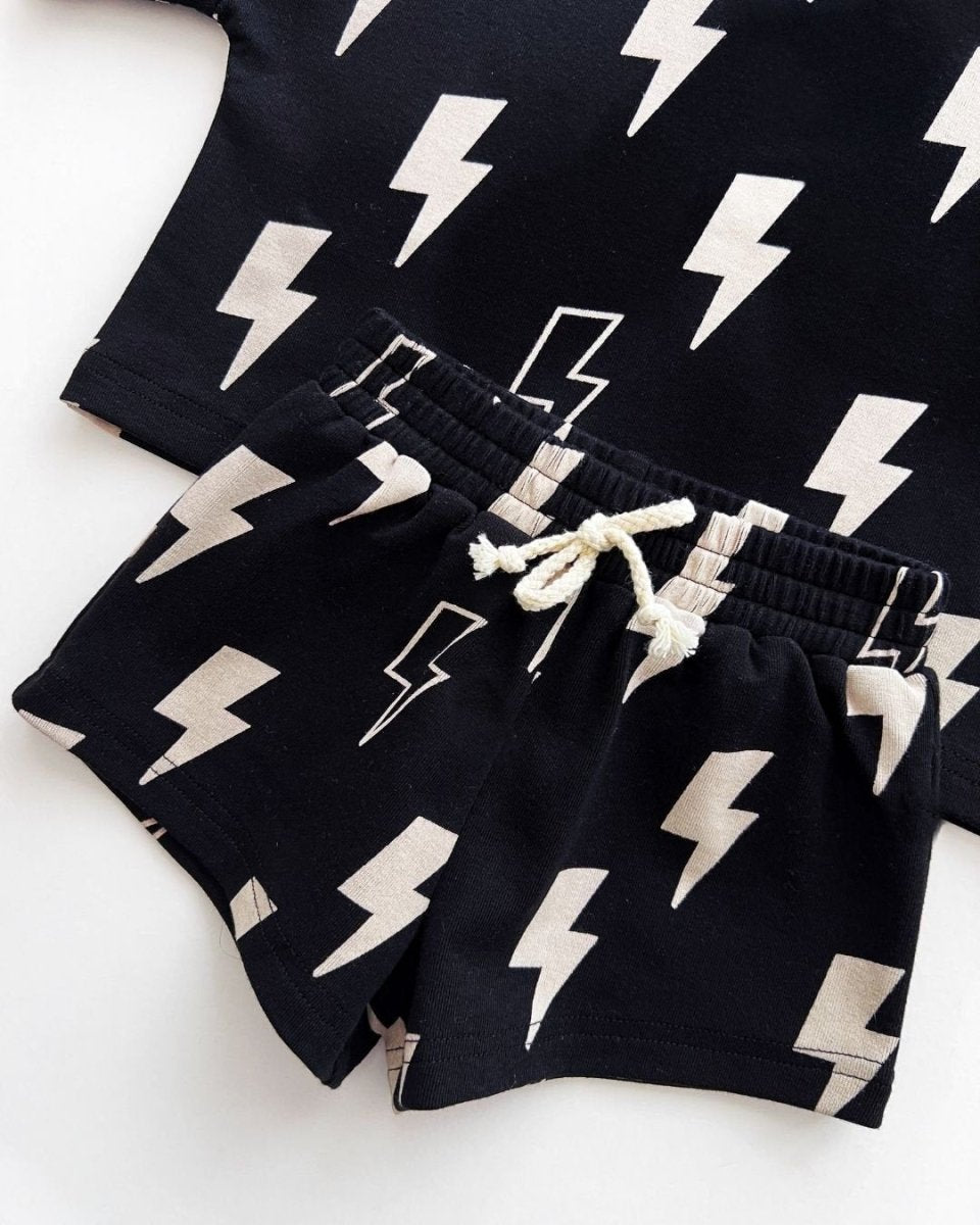 Shorts Set | Black Bolts - LITTLE RAD THINGS