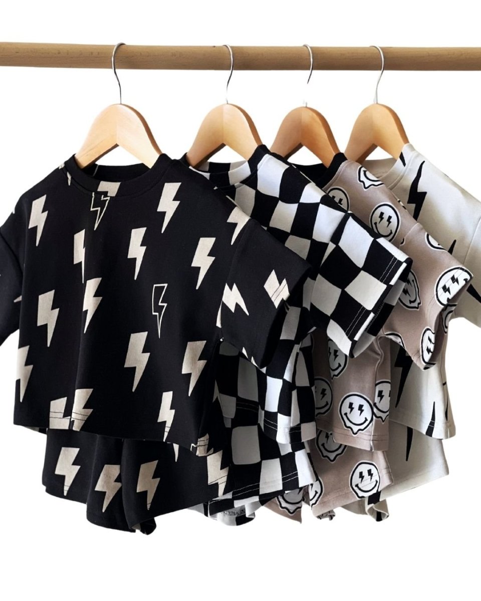 Shorts Set | Black Bolts - LITTLE RAD THINGS
