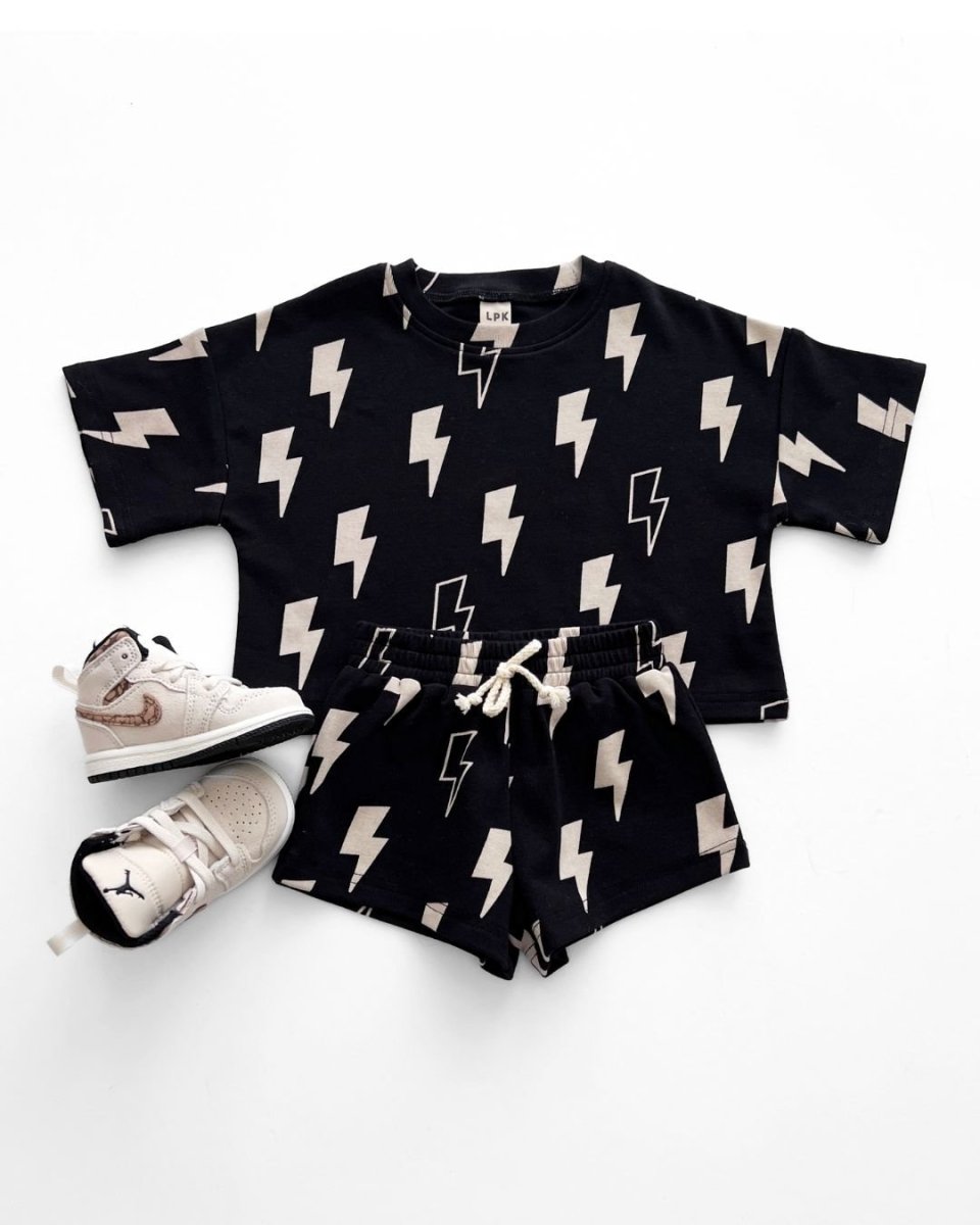 Shorts Set | Black Bolts - LITTLE RAD THINGS