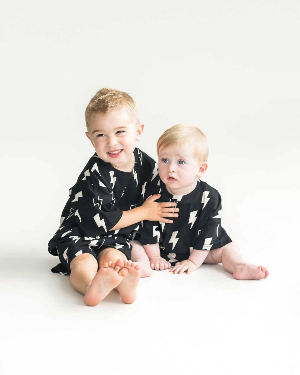 Shorts Set | Black Bolts - LITTLE RAD THINGS