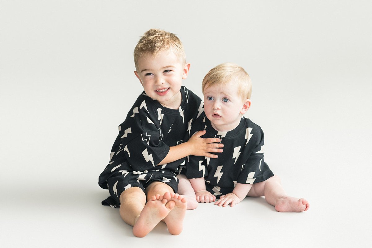 Shorts Set | Black Bolts - LITTLE RAD THINGS