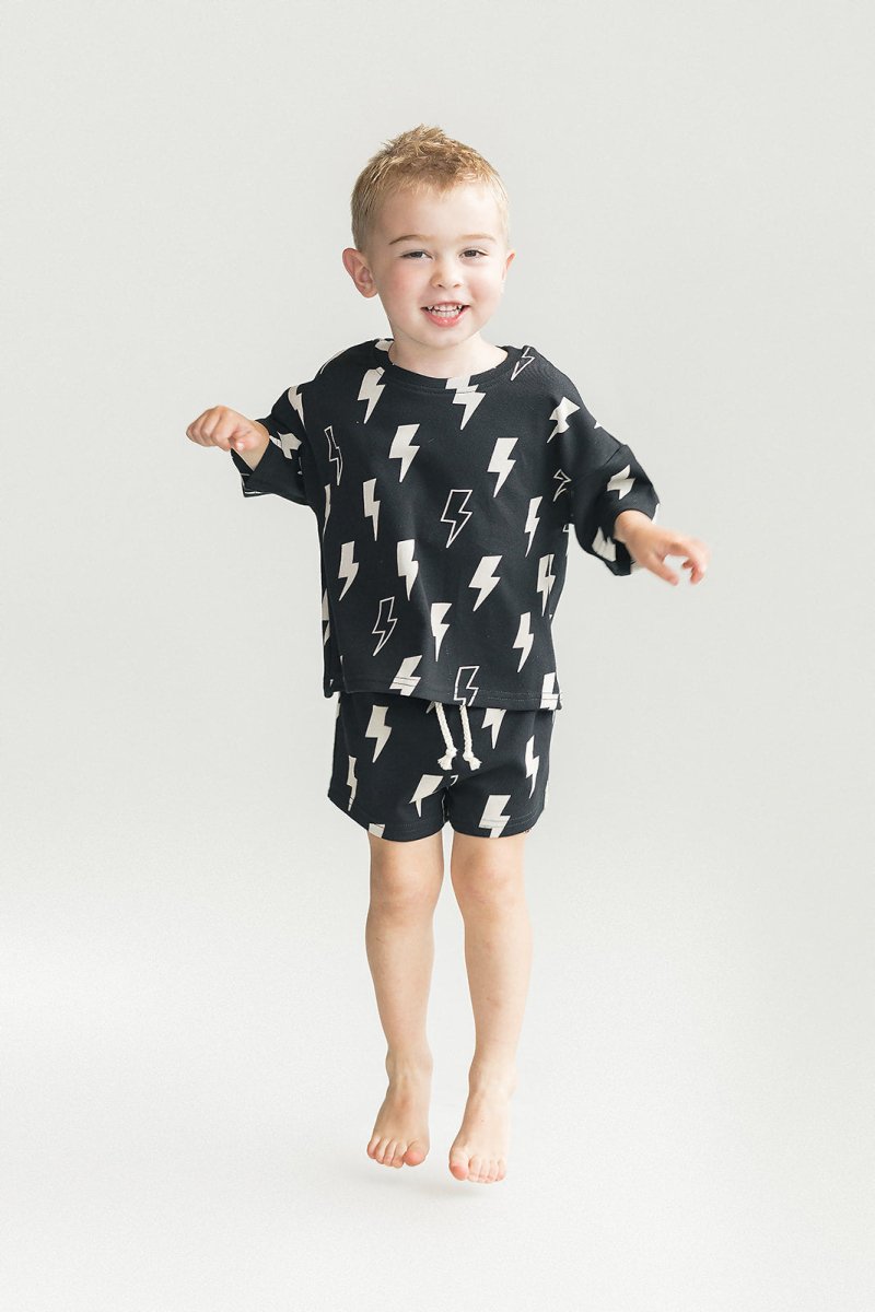 Shorts Set | Black Bolts - LITTLE RAD THINGS