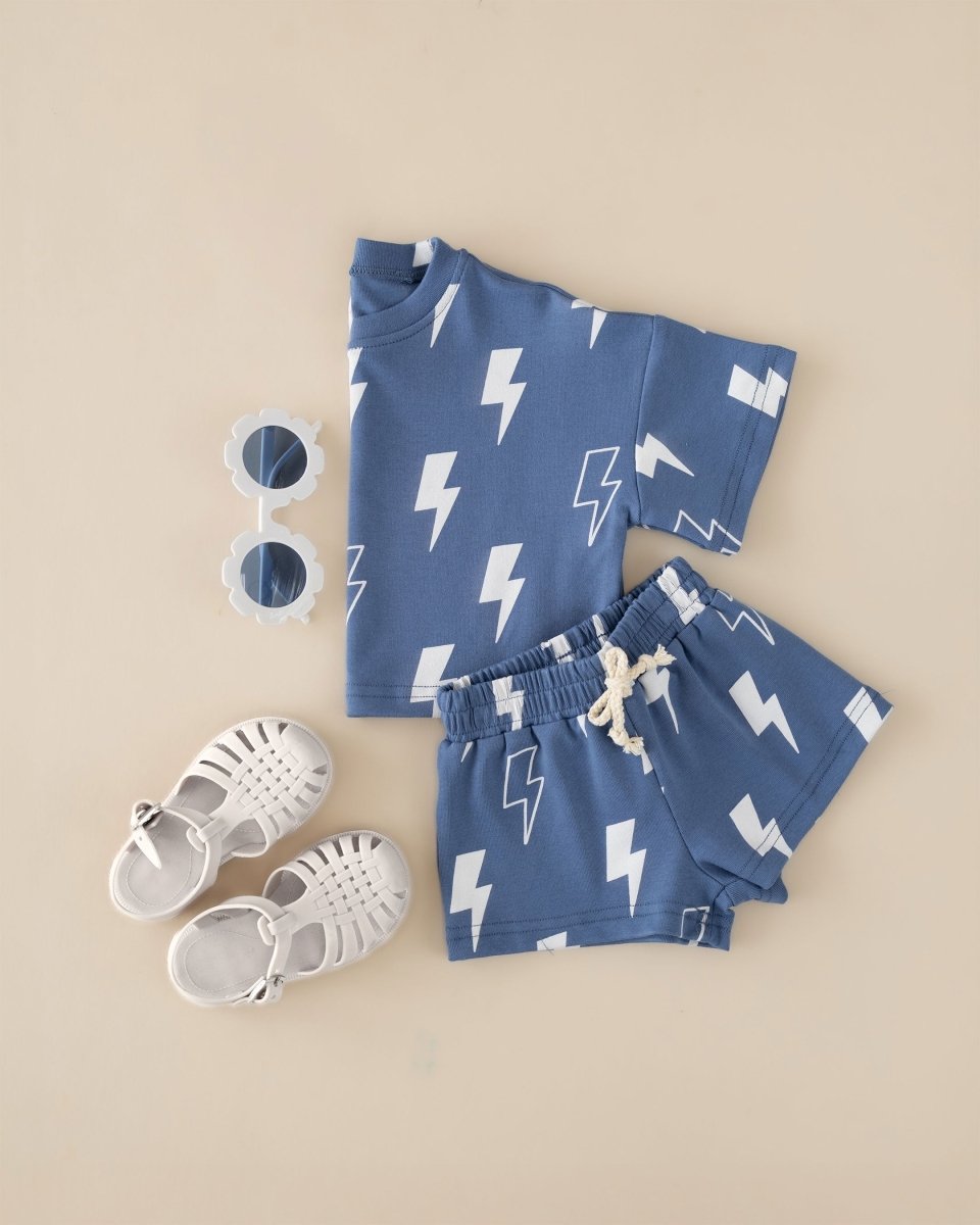 Shorts Set | Blue Bolts - LITTLE RAD THINGS