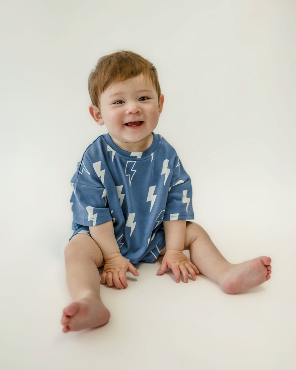 Shorts Set | Blue Bolts - LITTLE RAD THINGS