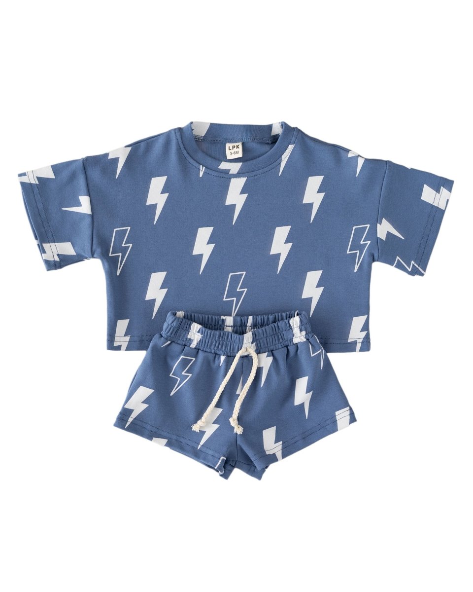 Shorts Set | Blue Bolts - LITTLE RAD THINGS
