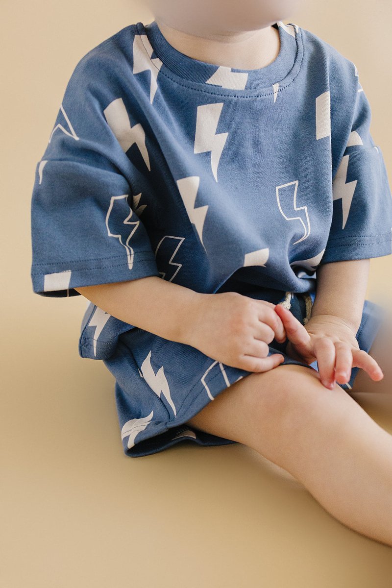 Shorts Set | Blue Bolts - LITTLE RAD THINGS