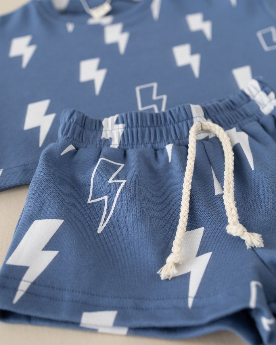 Shorts Set | Blue Bolts - LITTLE RAD THINGS