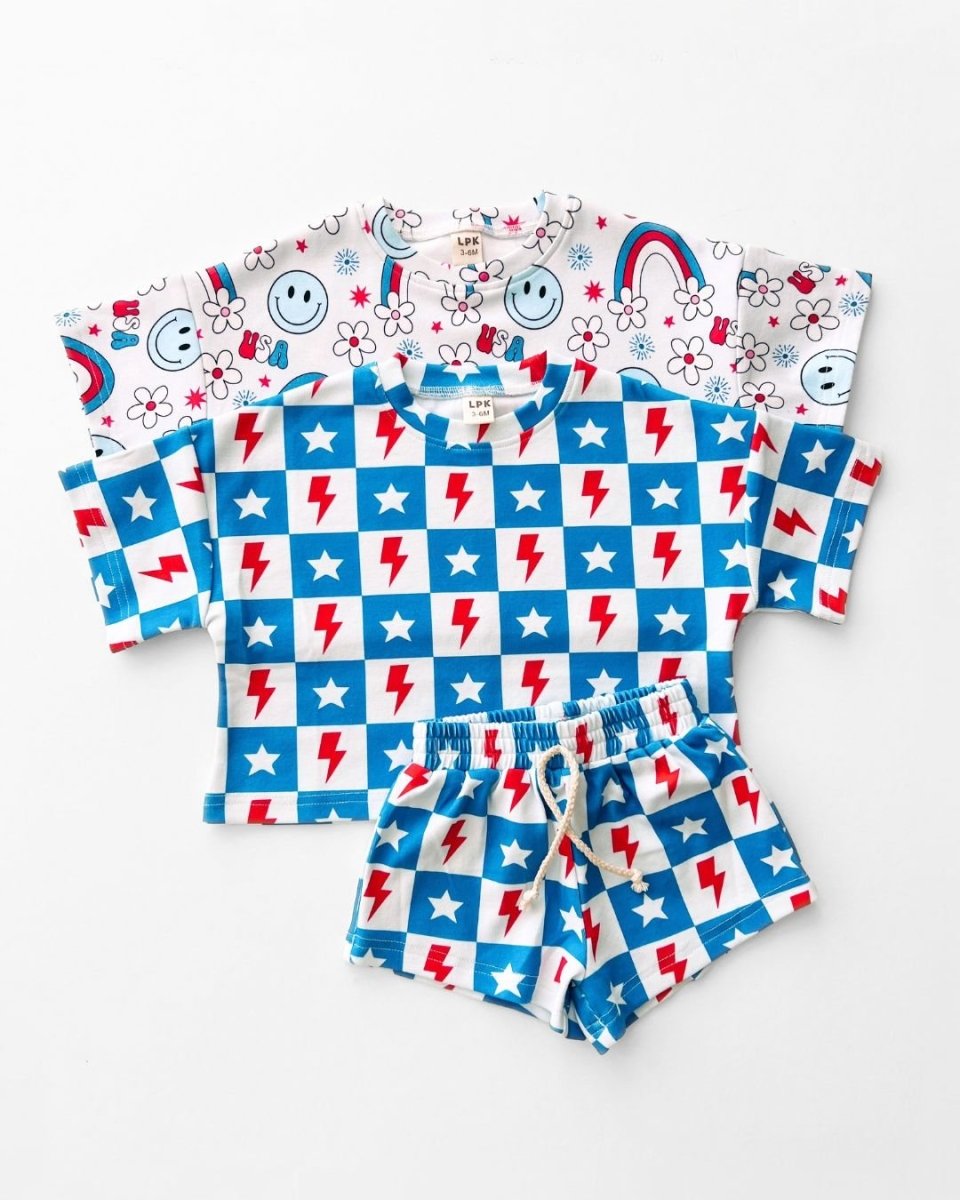 Shorts Set | Checks & Stars - LITTLE RAD THINGS