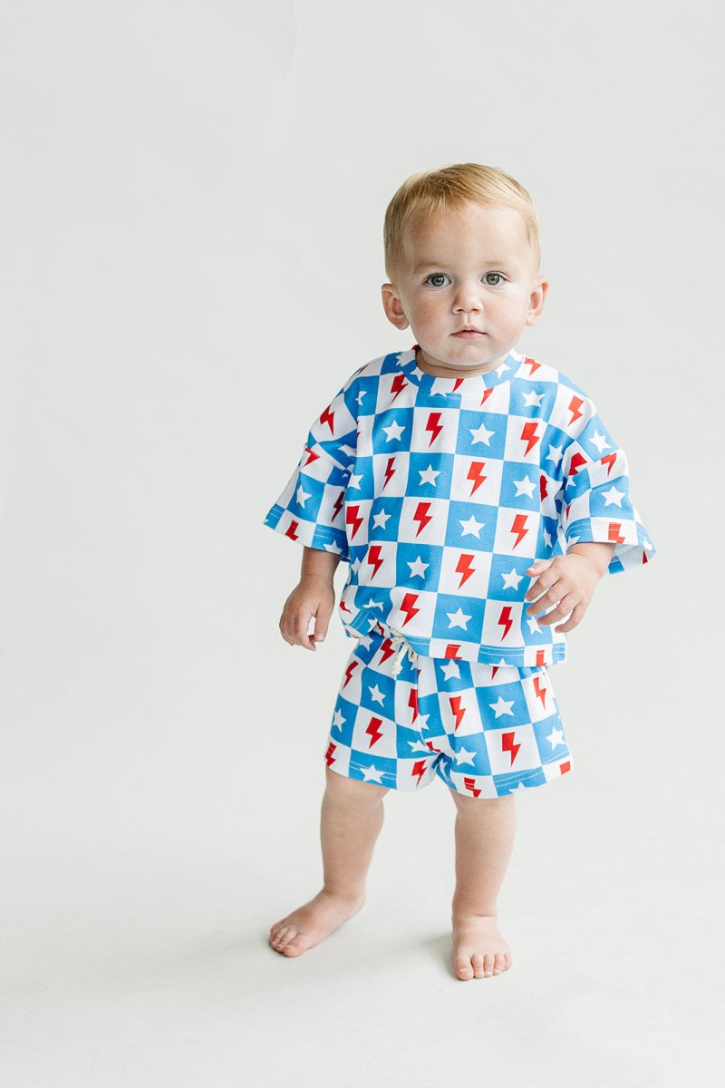 Shorts Set | Checks & Stars - LITTLE RAD THINGS