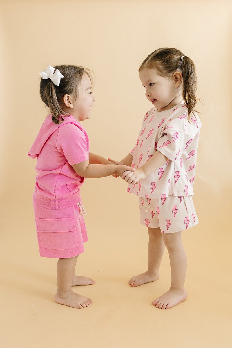 Shorts Set | Pink Bolts - LITTLE RAD THINGS