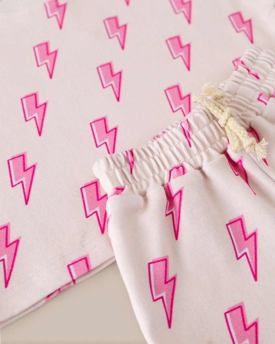 Shorts Set | Pink Bolts - LITTLE RAD THINGS