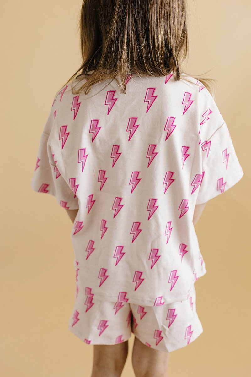 Shorts Set | Pink Bolts - LITTLE RAD THINGS