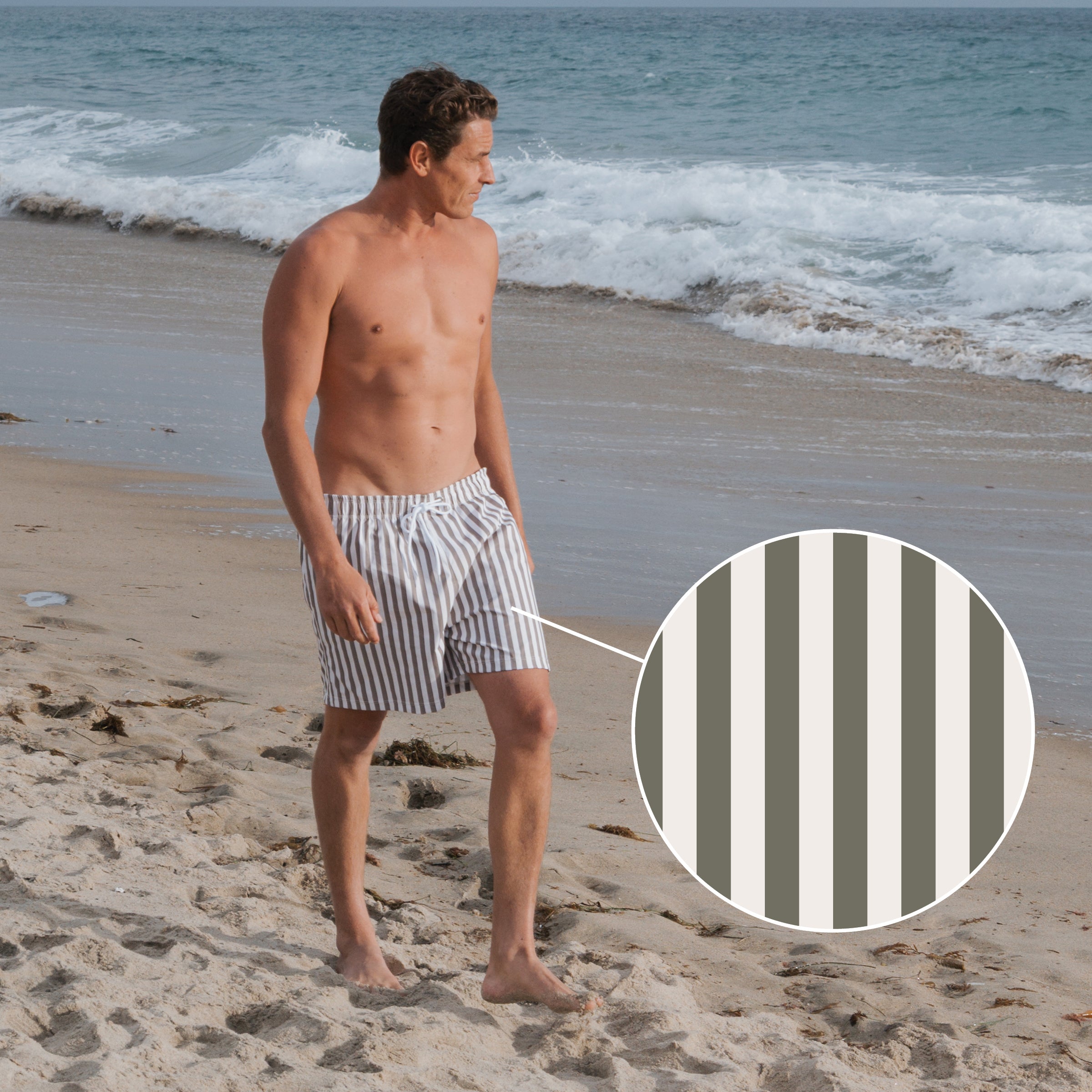 Men's Board Short | Olive Stripe