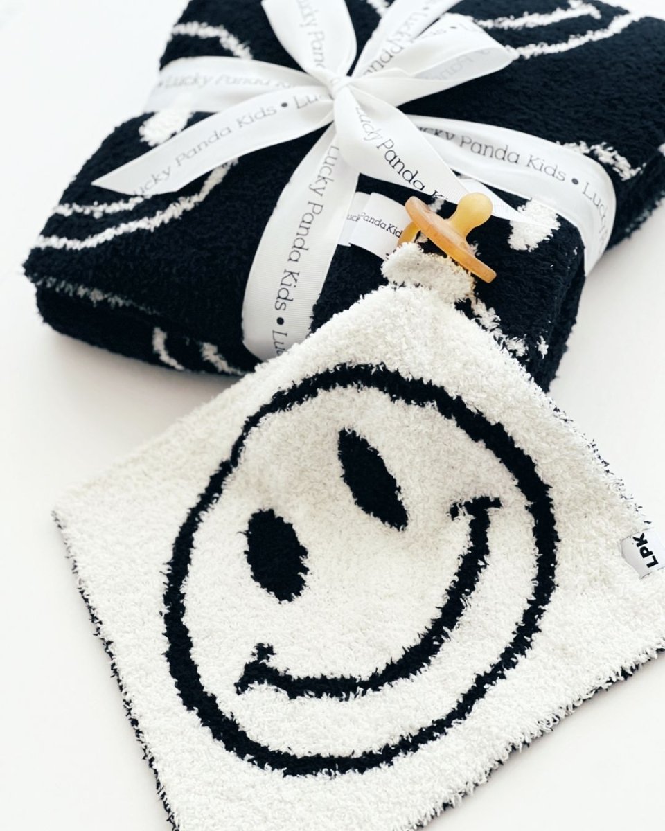 Smiley Plush Lovey | Black - LITTLE RAD THINGS