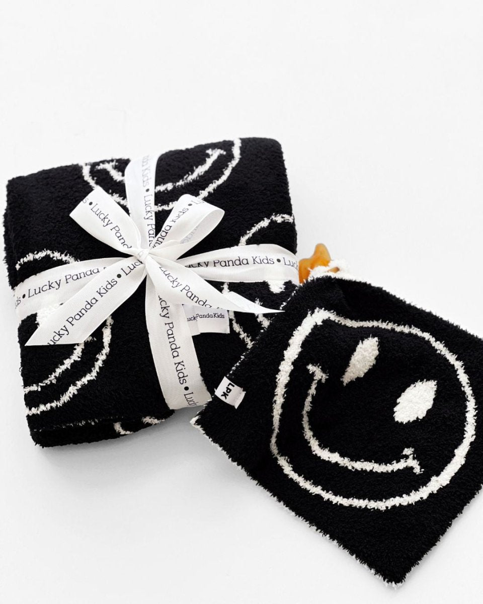 Smiley Plush Lovey | Black - LITTLE RAD THINGS